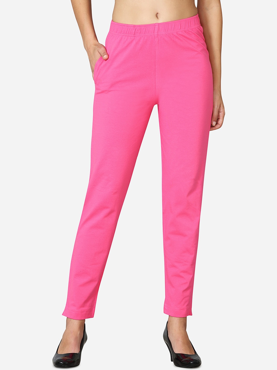 

VStar Women Pink Solid Ankle Length Leggings