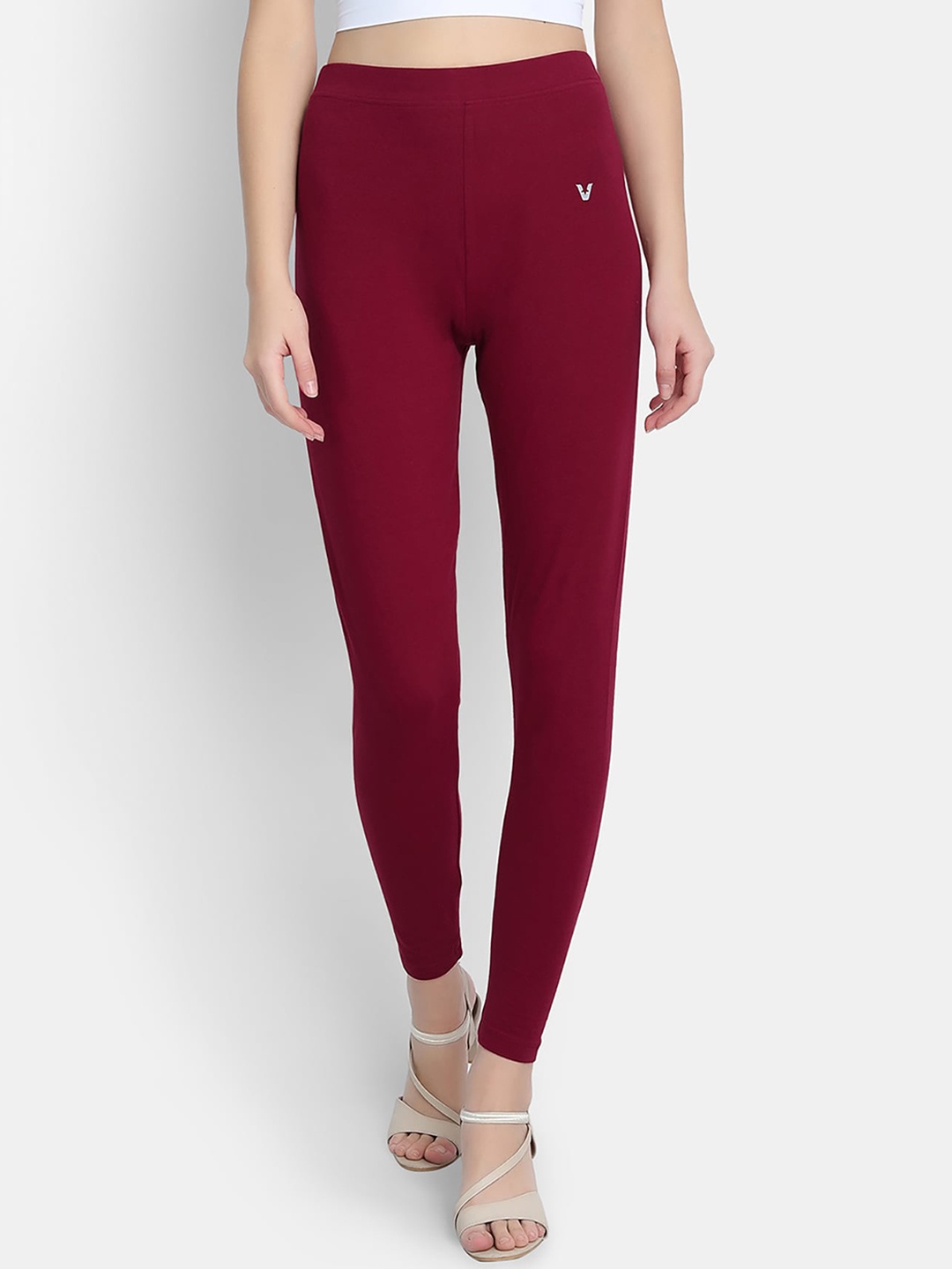 

VStar Women Maroon Solid Ankle-Length Pure Cotton Leggings