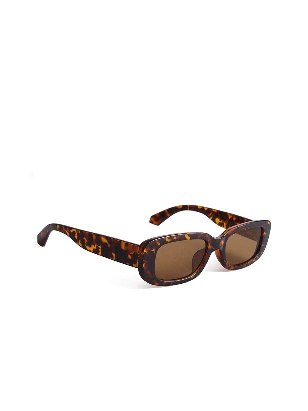 

Awestuffs Women Brown & Brown Rectangle Sunglasses with UV Protected Lens RFLSASIM0622