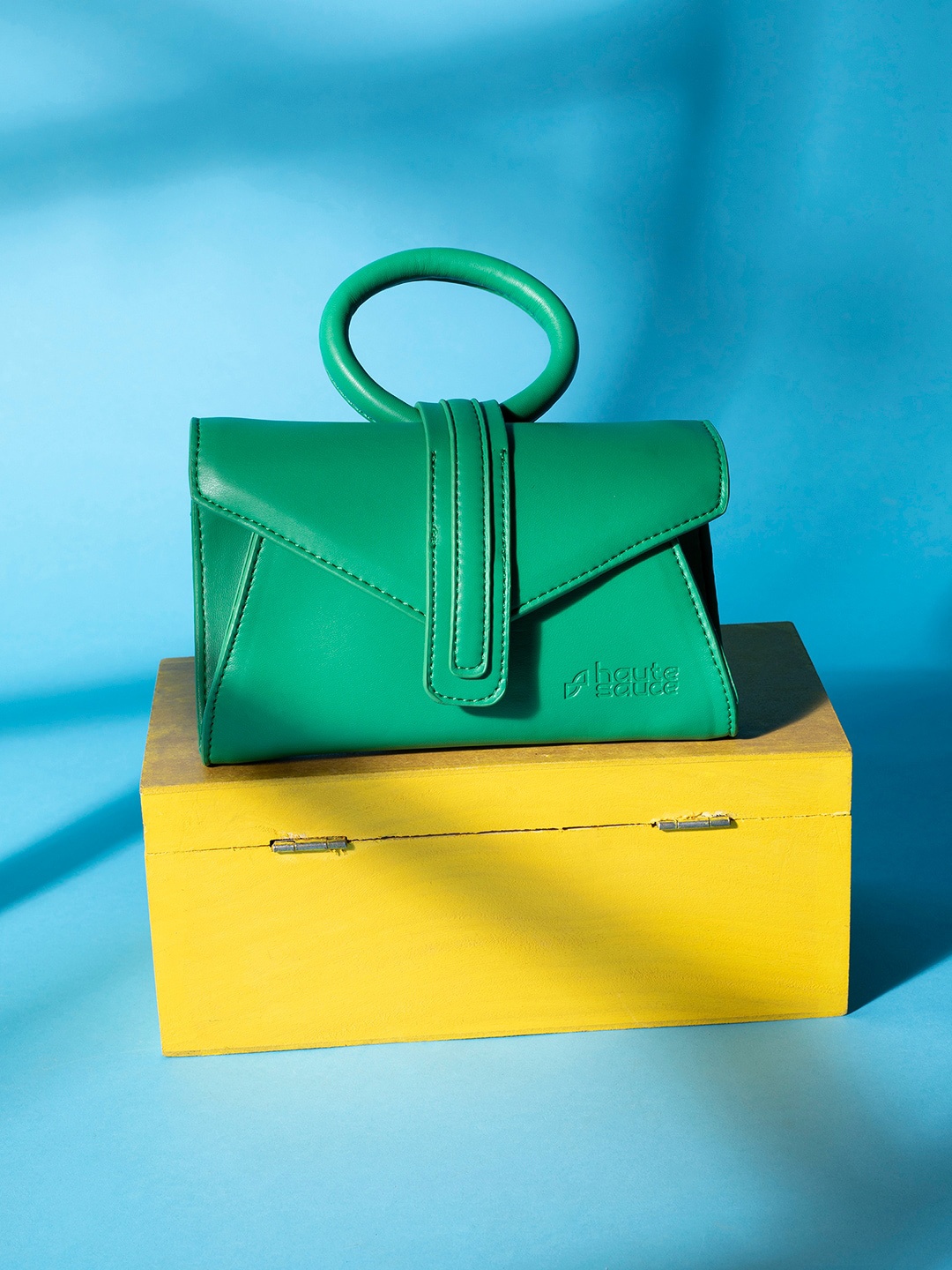 

HAUTE SAUCE by Campus Sutra Green Structured Satchel Bag