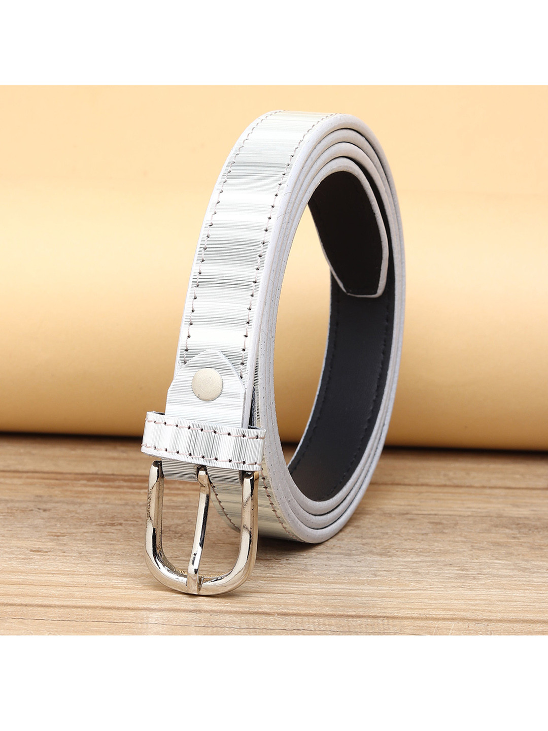 

URBAN ALFAMI Women White Printed PU Belt, Off white