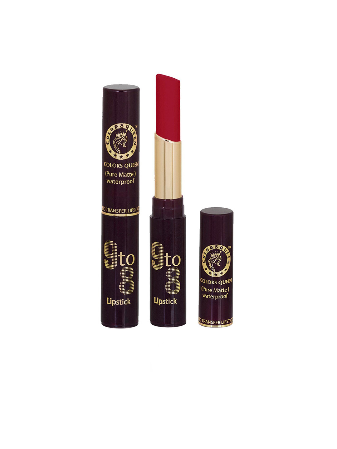 

Colors Queen 9 to 8 Waterproof Pure Matte Non-Transfer Lipstick 4 g - Karina Red 19, Maroon