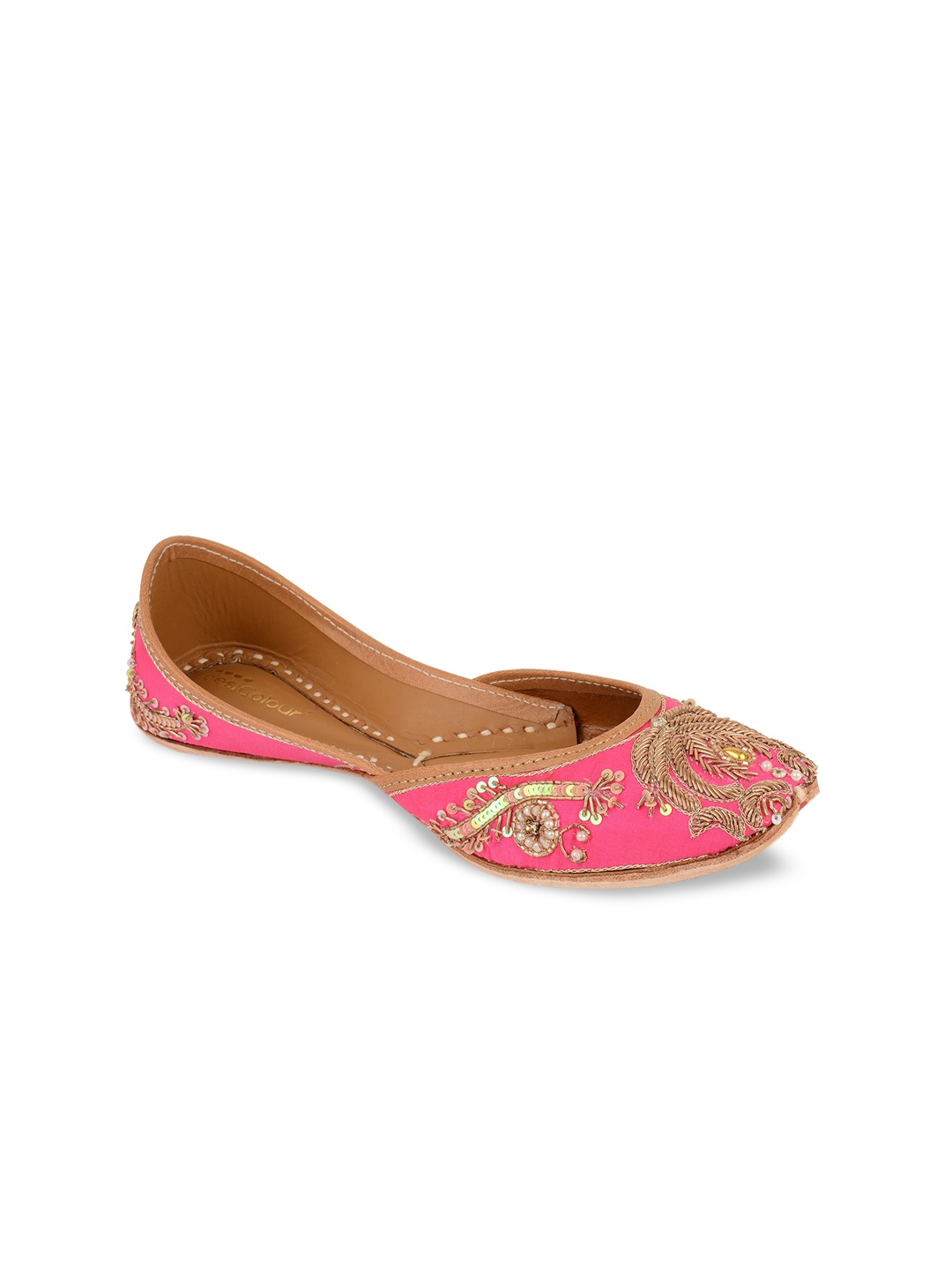 

DESI COLOUR Women Pink Ethnic Flats