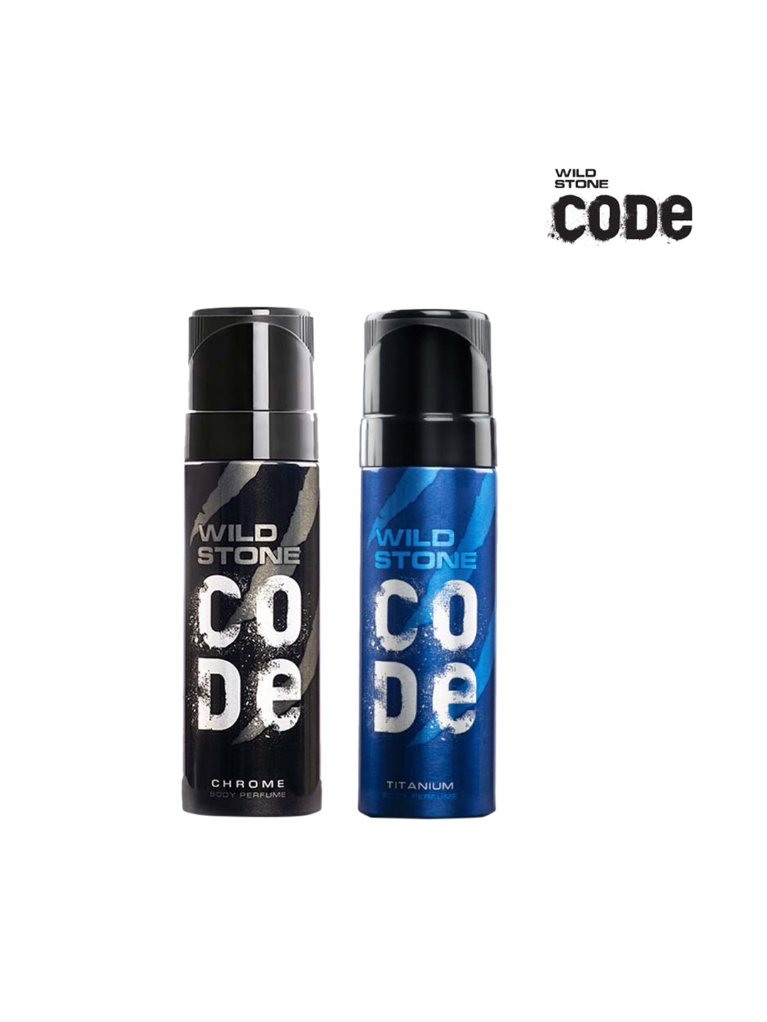 

Wild stone Men Set of 2 Long Lasting Code Body Deodorant - Chrome & Titanium - 150 ml Each, Black