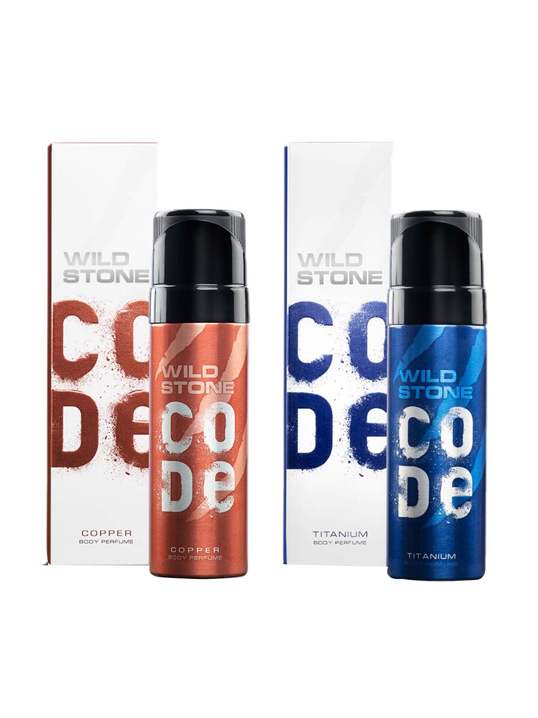 

Wild stone Men Set of Code Copper & Titanium Body Perfume Deodorants - 150 ml Each, Orange