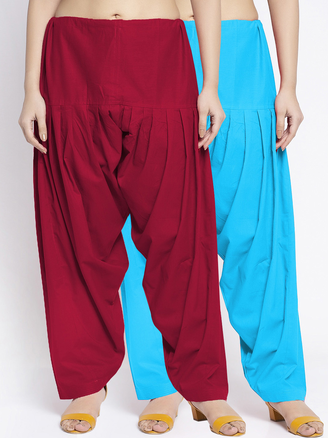

GRACIT Women Pack Of 2 Solid Pure Cotton Salwar, Maroon