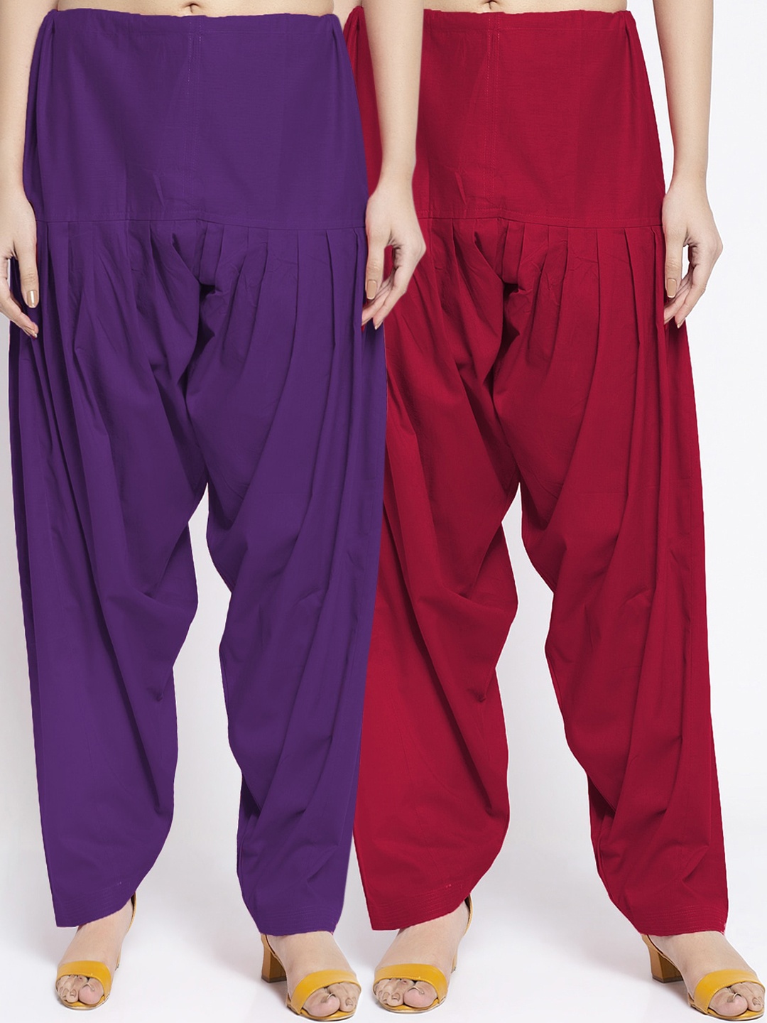 

GRACIT Women Pack Of 2 Solid Maroon & Purple Pure Cotton Salwar