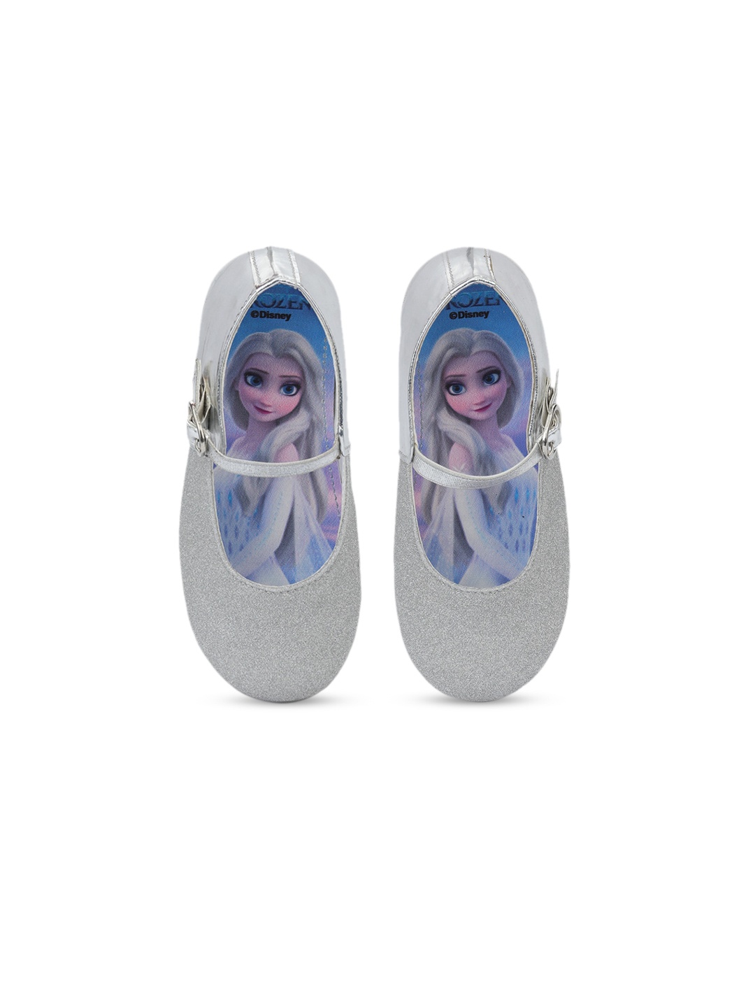 

toothless Girls Silver Printed Disney Frozen Ballerinas