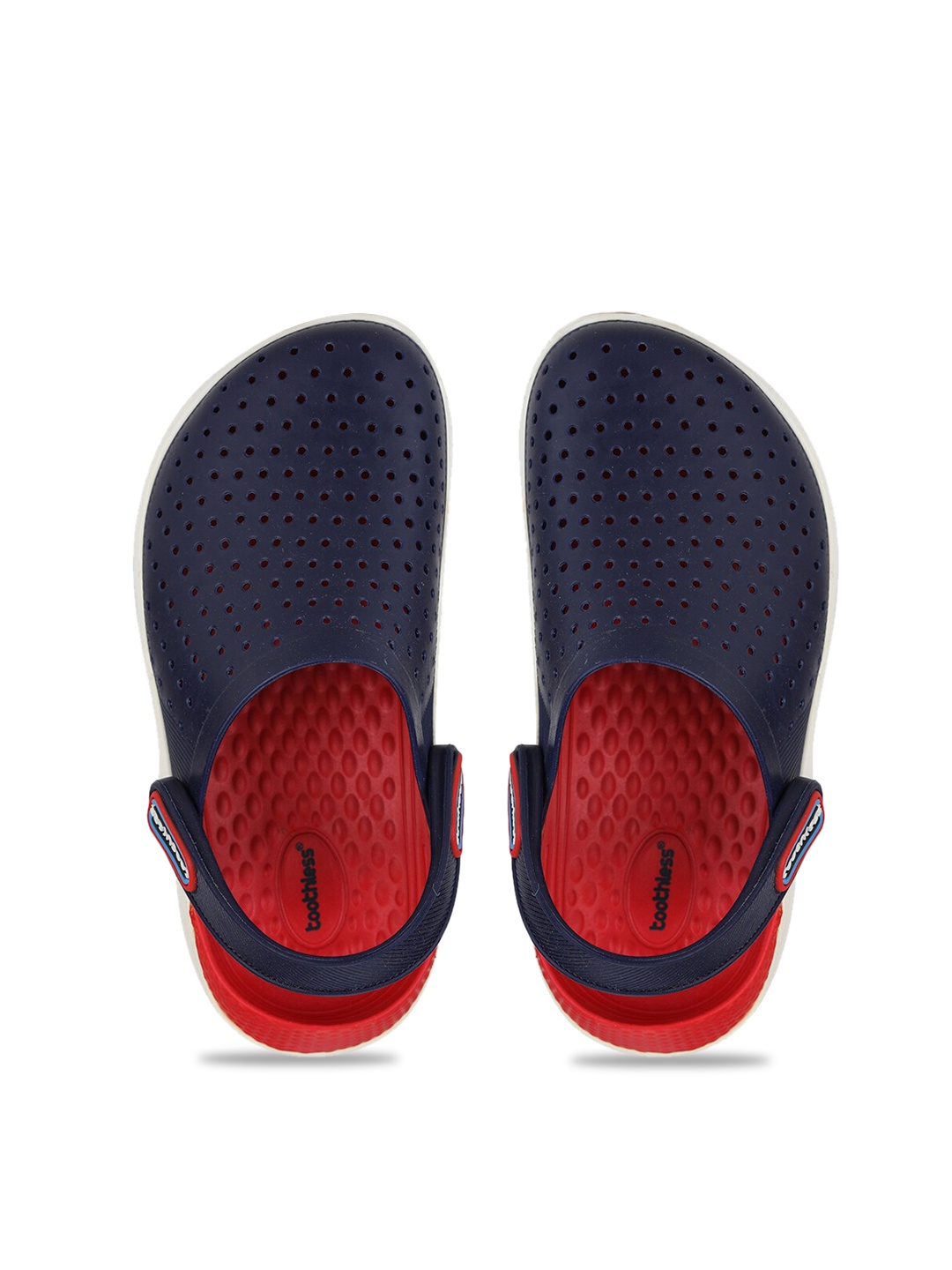 

toothless Boys Navy Blue & Red Clogs, Black