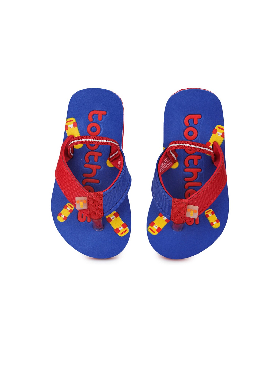 

toothless Kids Boys & Navy Blue Red Printed Thong Flip-Flops