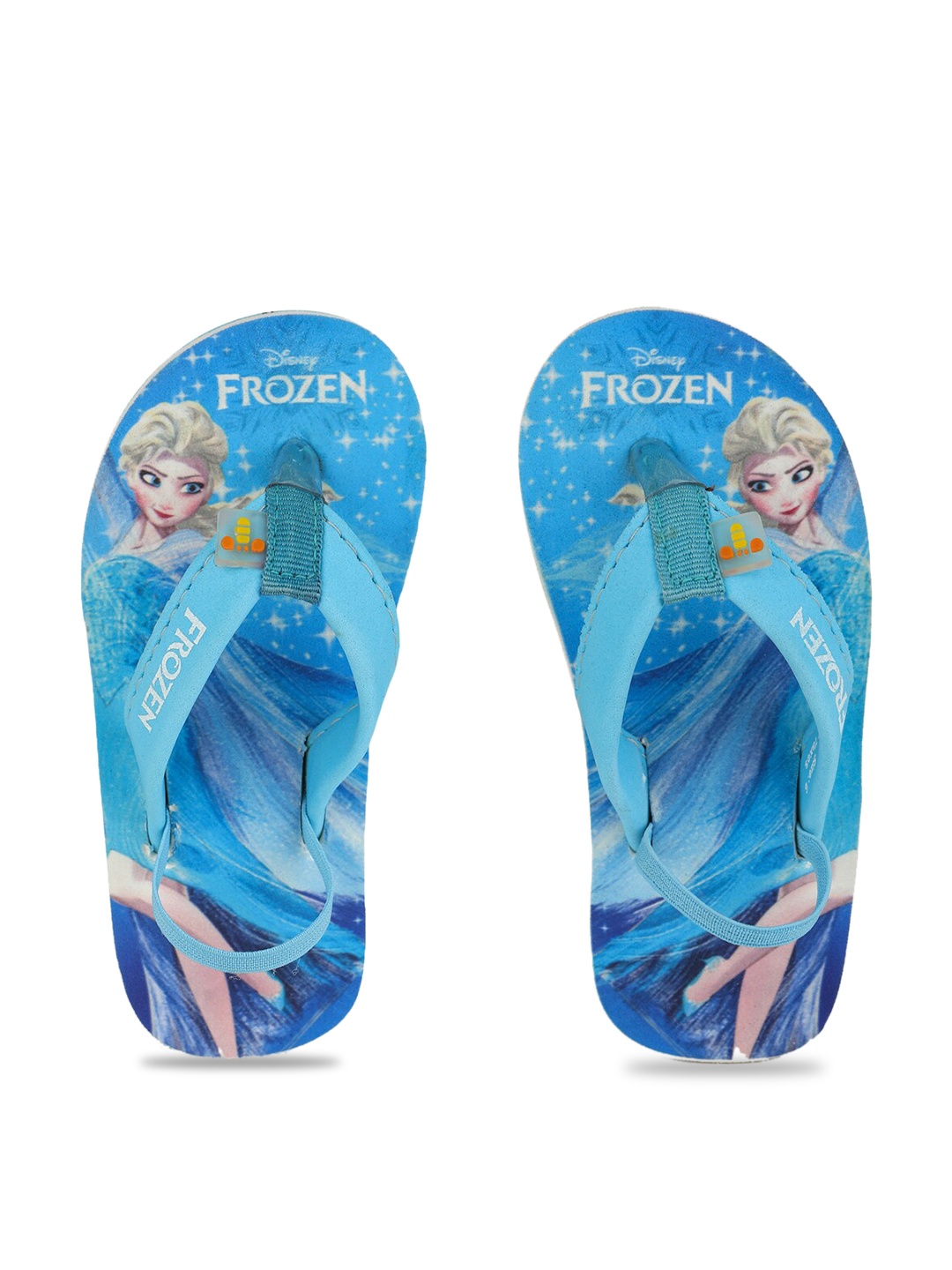 

toothless Kids Girls Blue Frozen Printed Thong Flip-Flops