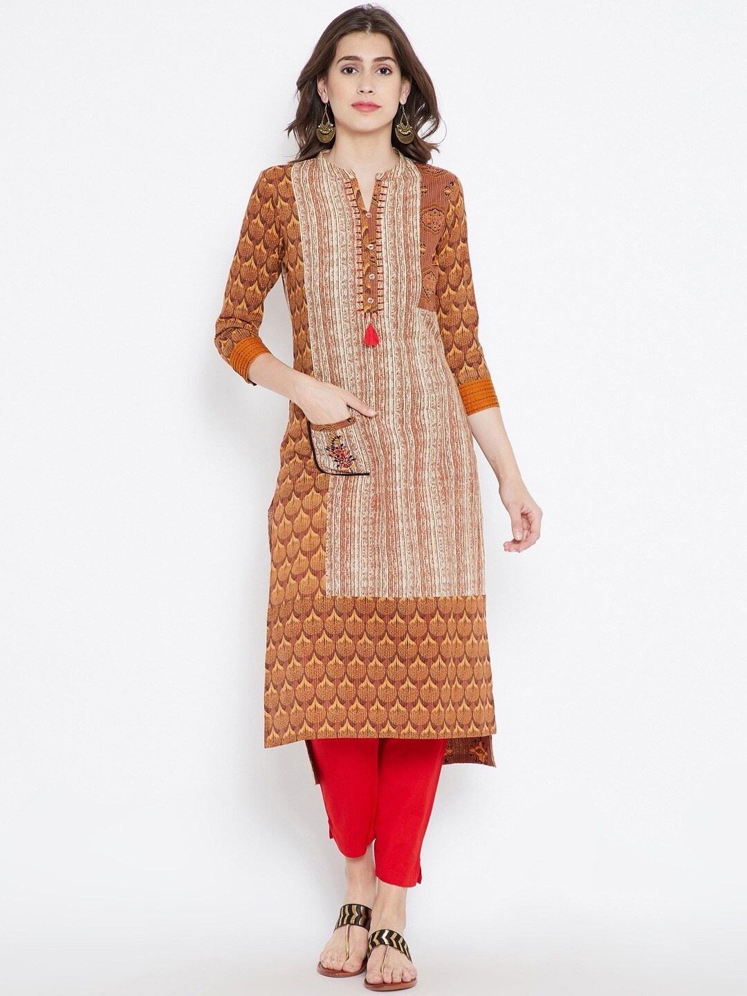 

Be Indi Women Rust Printed Kurta