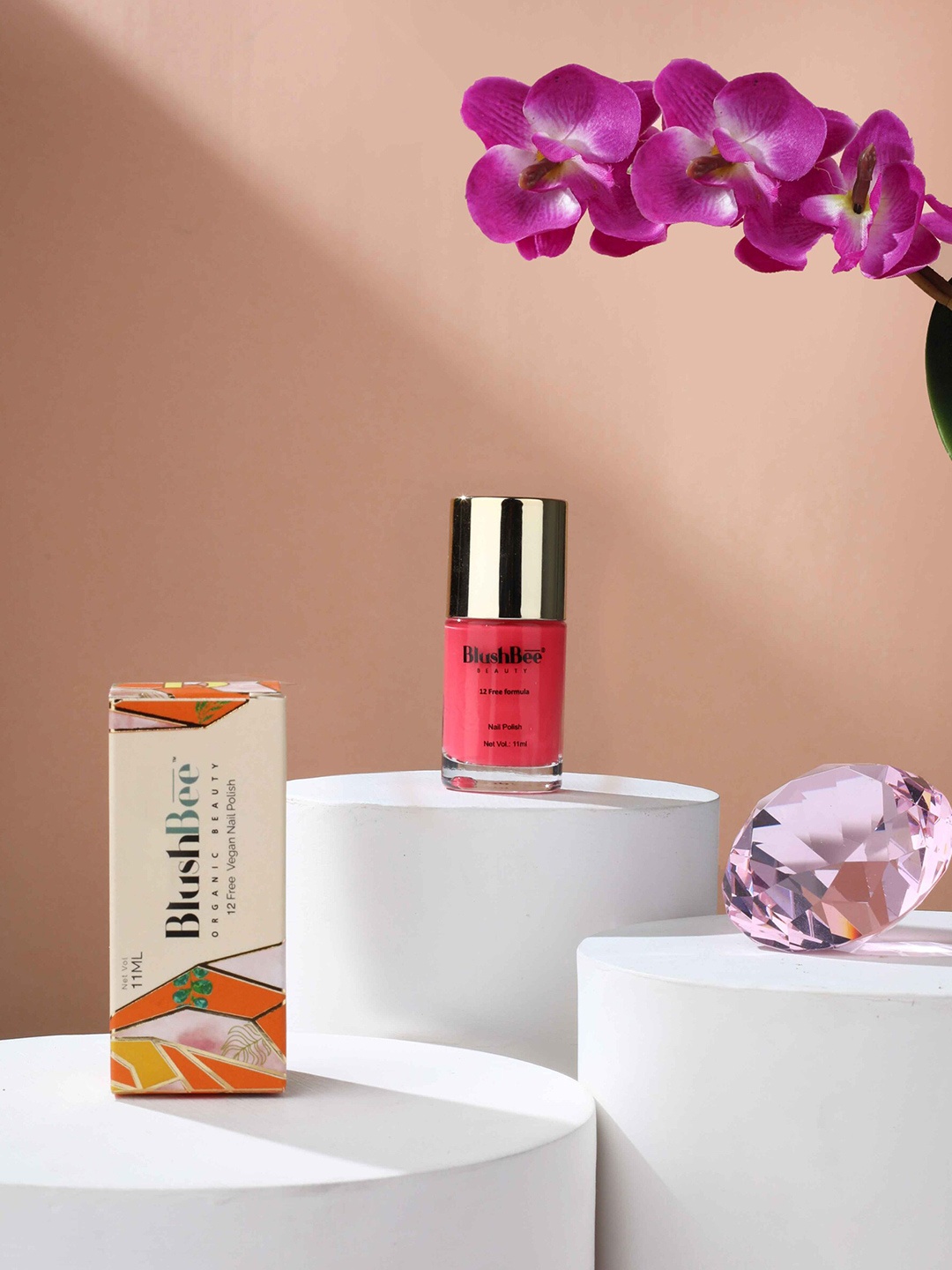 

BlushBee Beauty Magenta & Peach Nail Polish Combo - 22ml