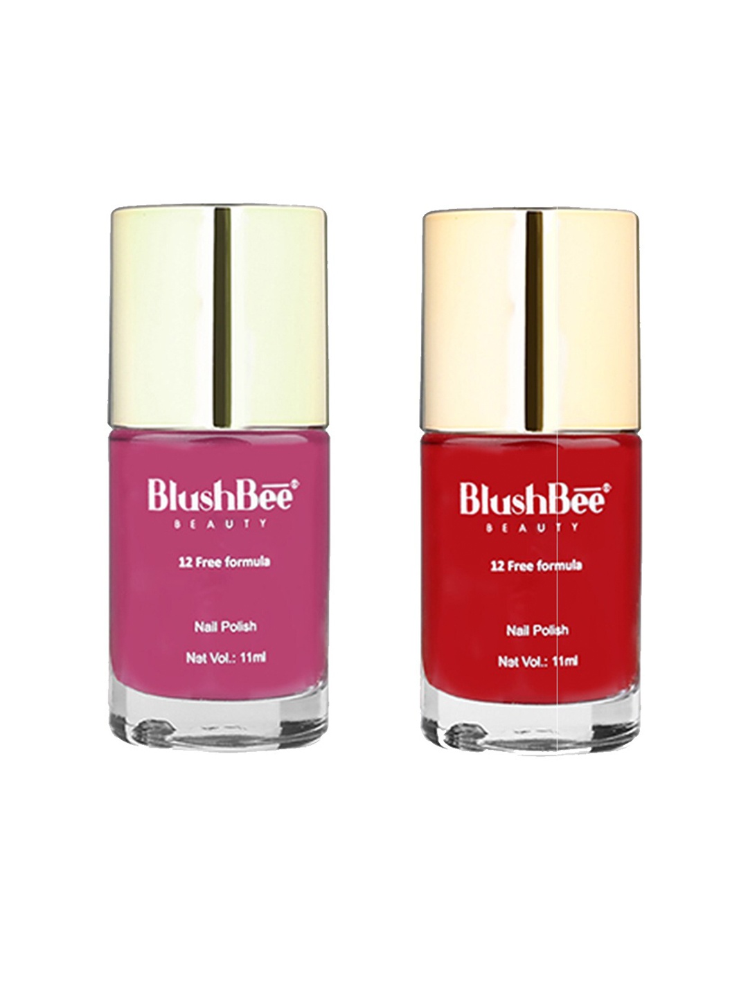 

BlushBee Beauty Set of 2 Organic Vegan 12 Free Formula Nail Polish - Luni 002 & Penna 014, Purple