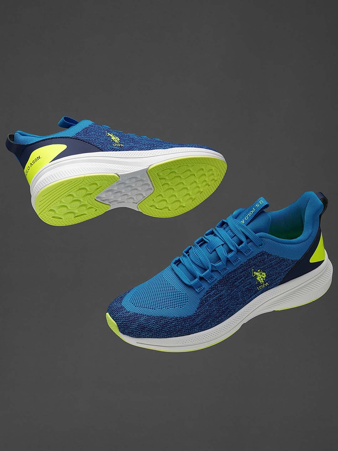 

U S Polo Assn Men Blue Textile Walking Shoes