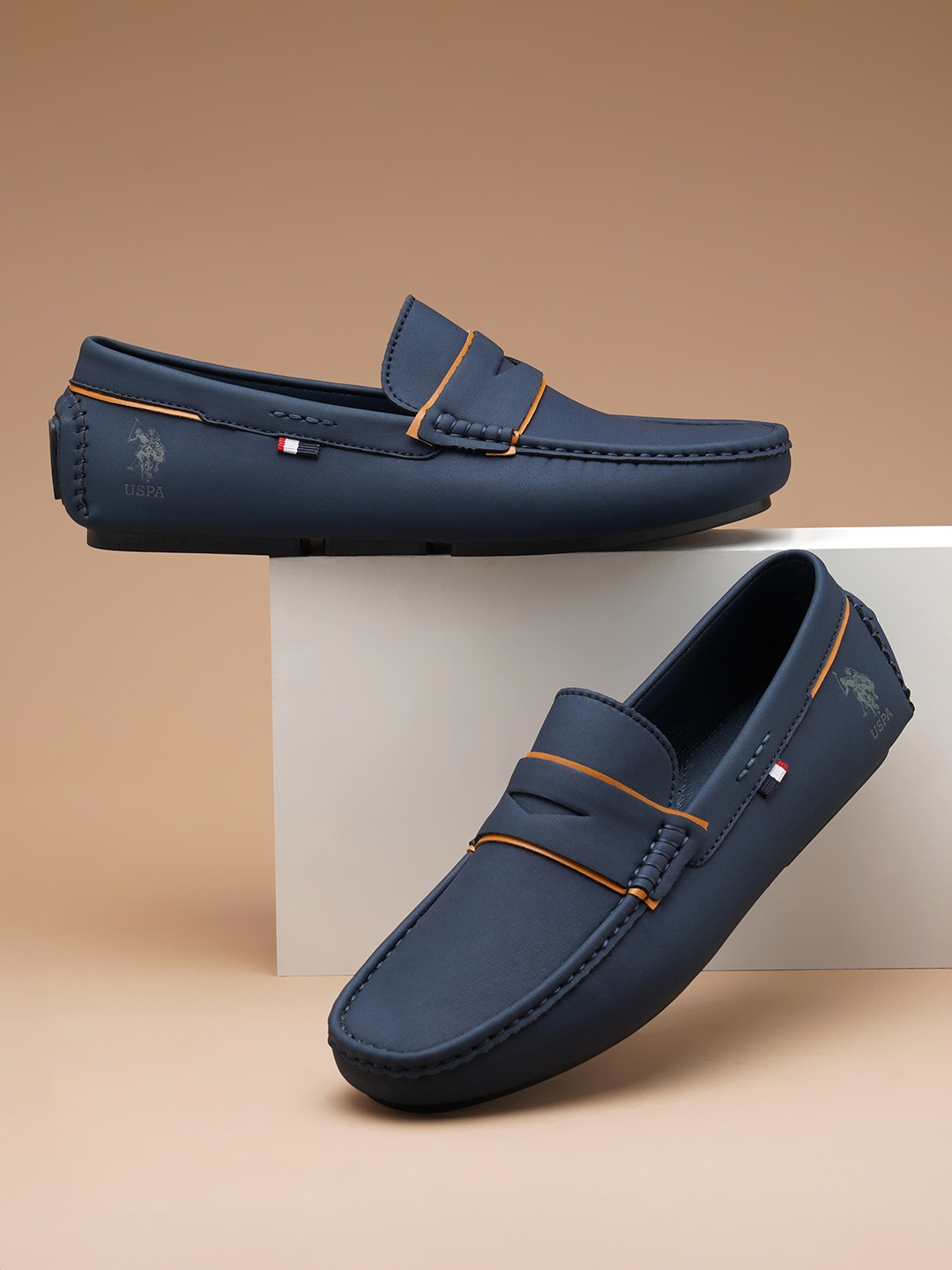 

U S Polo Assn Men Navy Blue PU Loafers