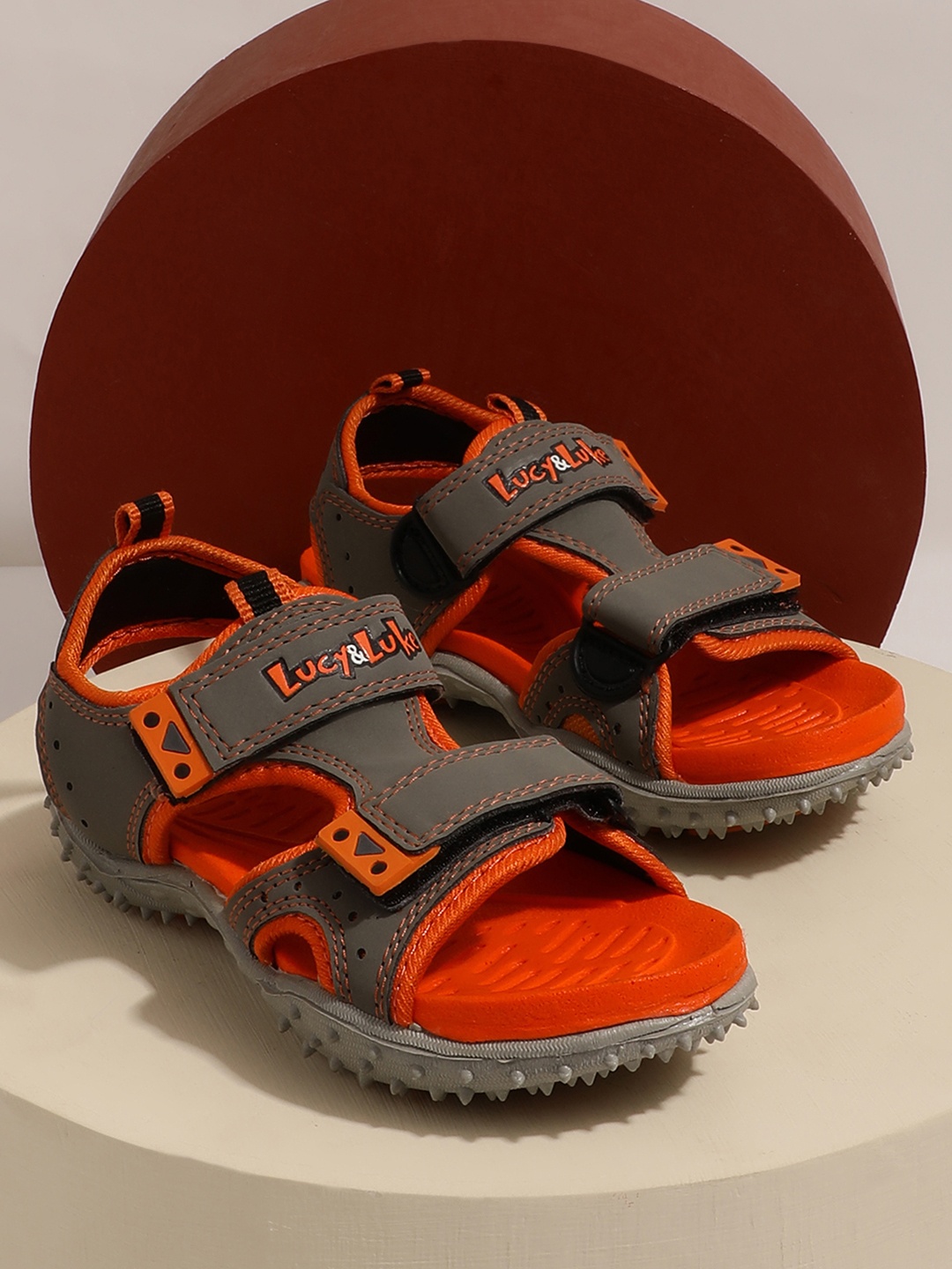 

Liberty Kids Grey & Orange Comfort Sandals