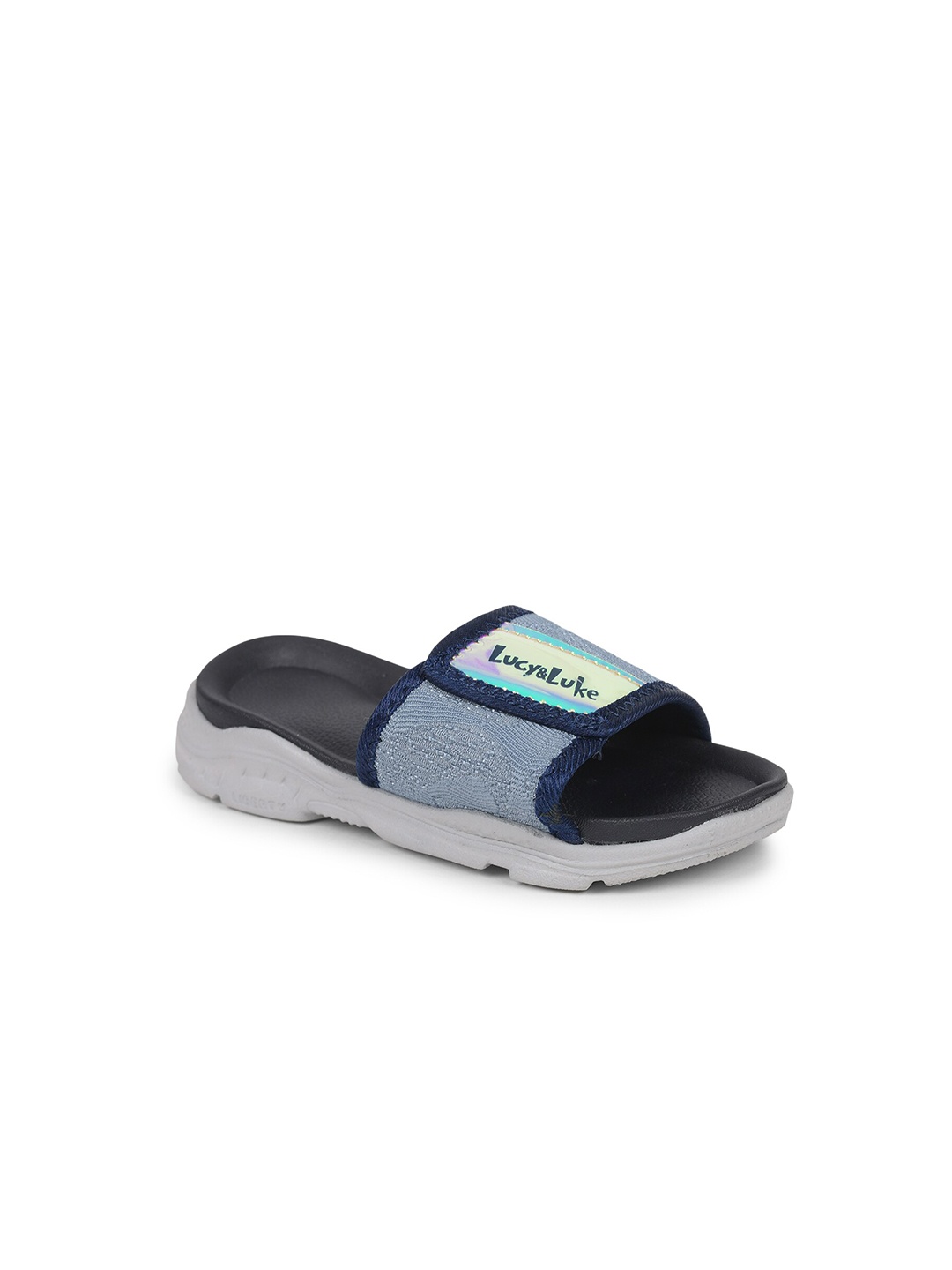 

Liberty Kids Blue & Grey Printed Sliders