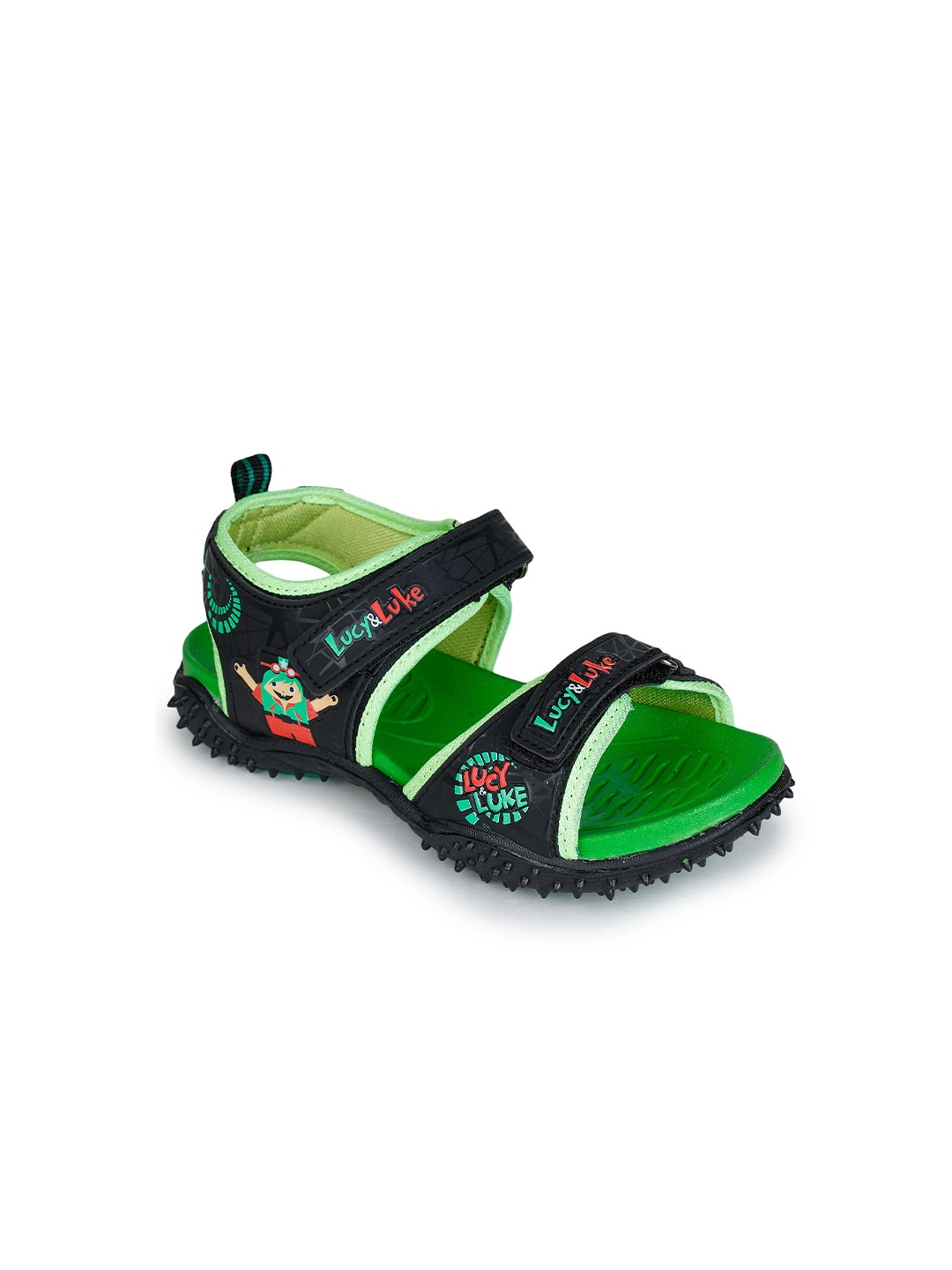 

Liberty Kids Black & Green Comfort Sandals