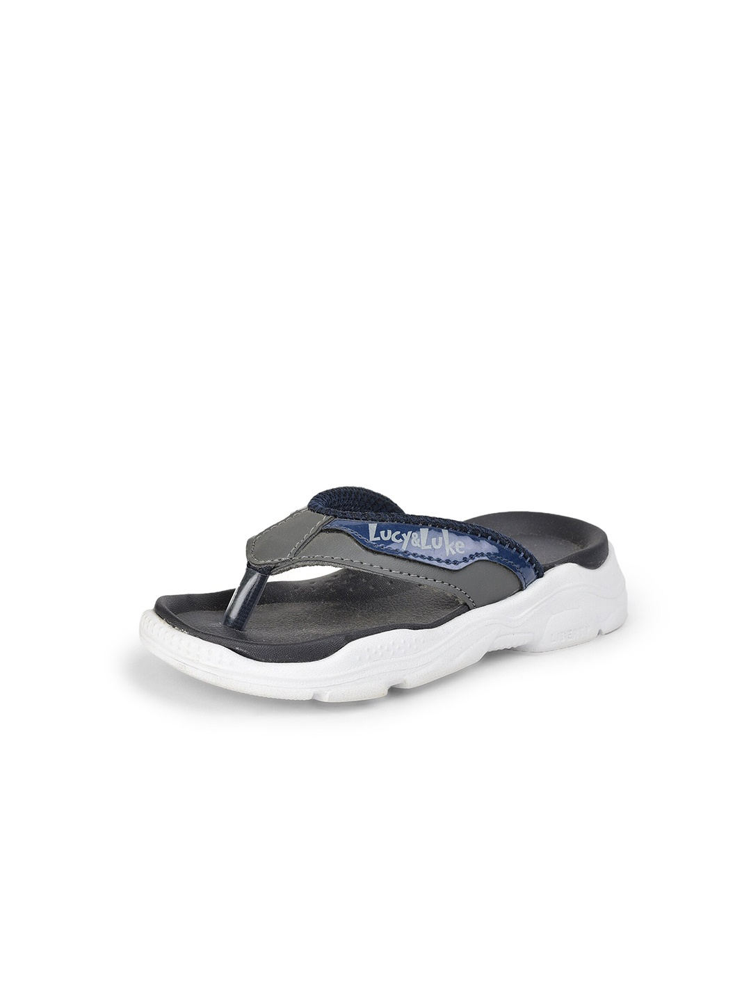 

Liberty Unisex Kids Blue & Grey Colourblocked Thong Flip-Flops