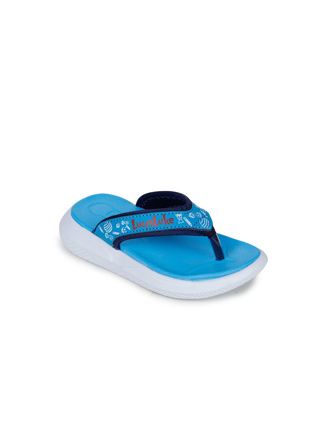 

Liberty Unisex Kids Blue & White Printed Thong Flip-Flops