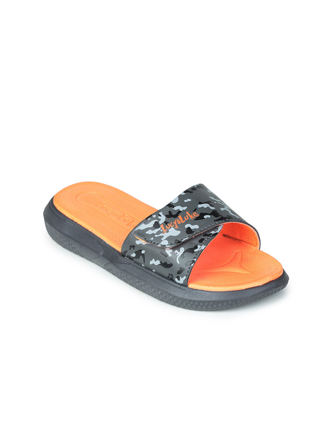 

Liberty Unisex Kids Orange & Grey Printed Sliders