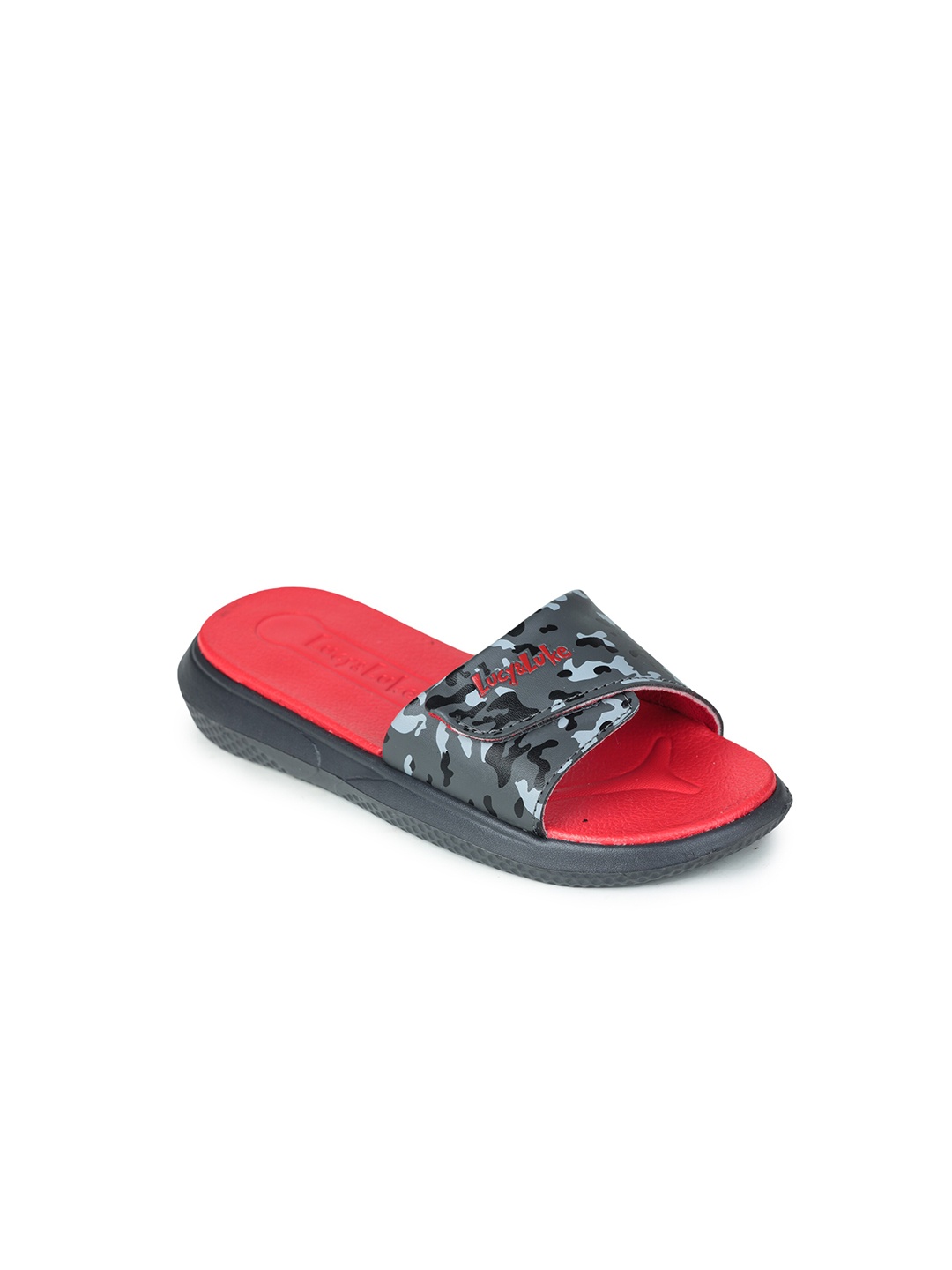 

Liberty Unisex Kids Red & Grey Printed Sliders