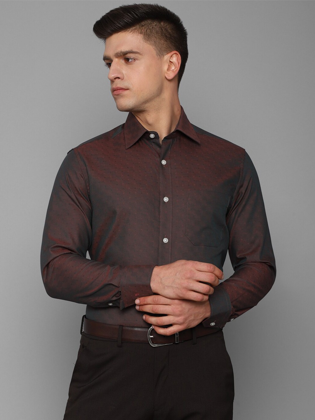 

Louis Philippe Men Maroon Formal Shirt