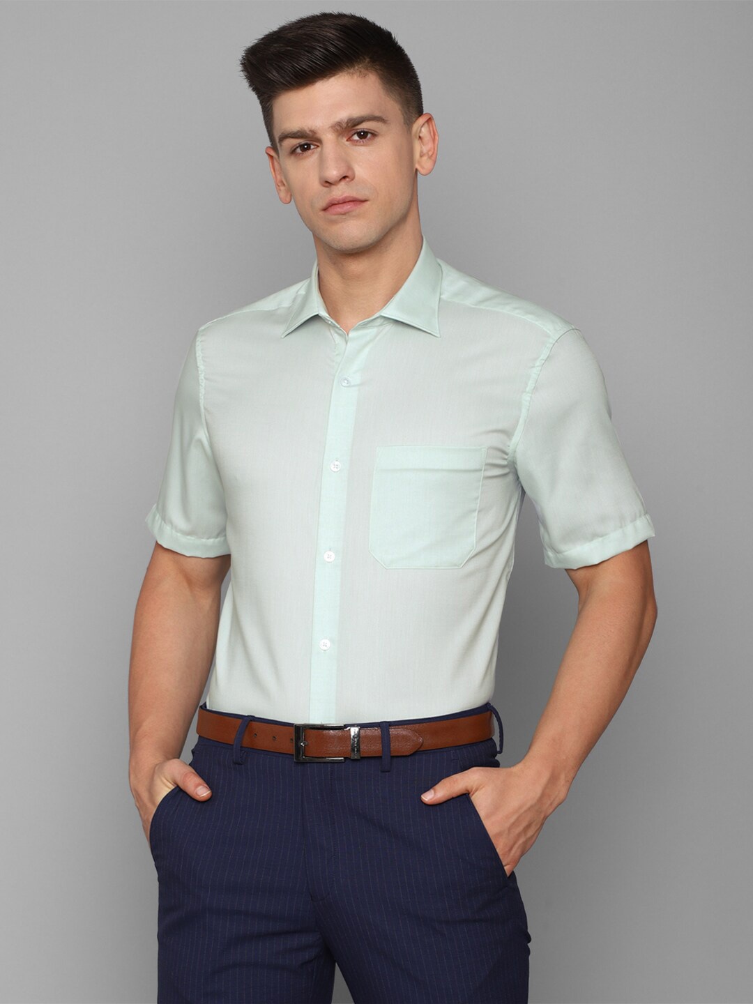 

Louis Philippe Men Green Formal Shirt