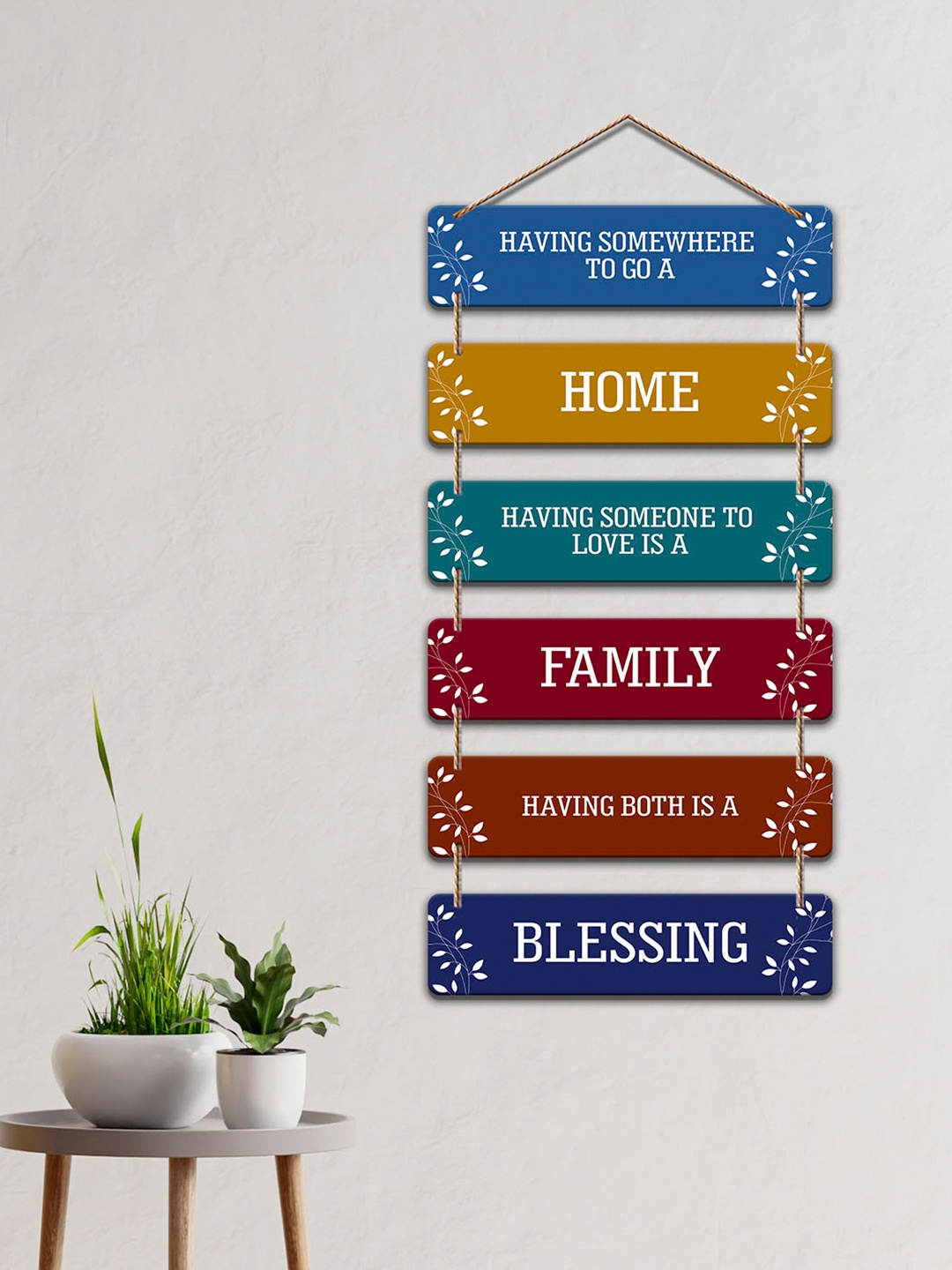 

ArtVibes Yellow & Blue Wooden Decorative Wall Hanging