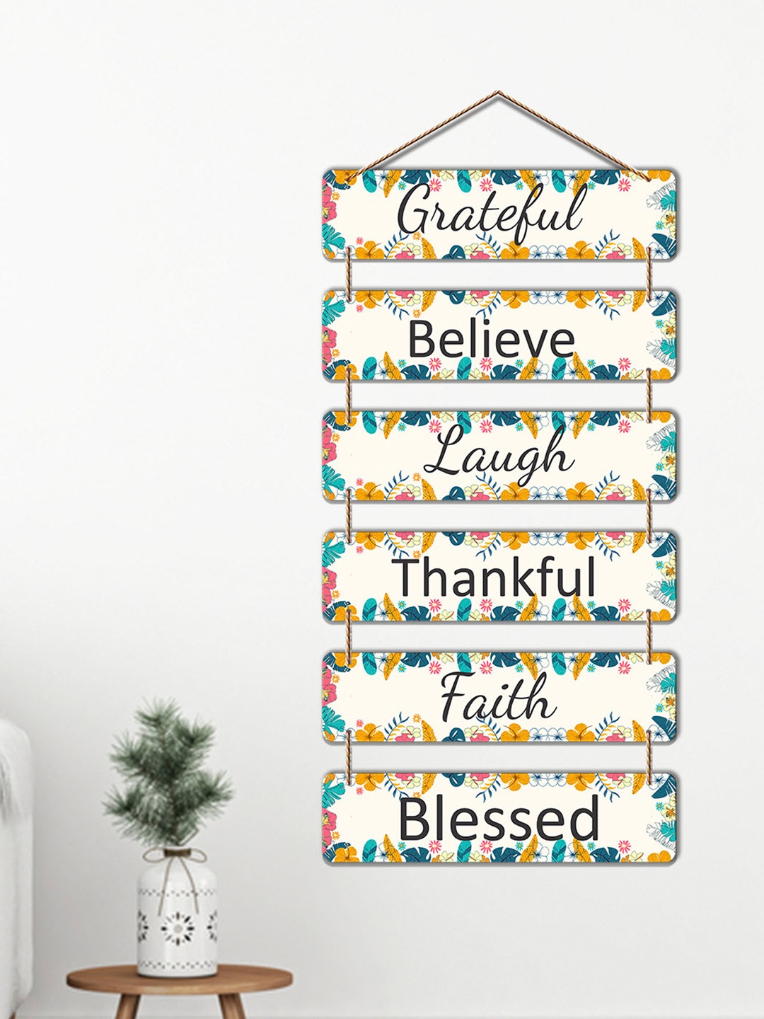 

ArtVibes Cream Motivational Quotes MDF Wooden Wall Hangings