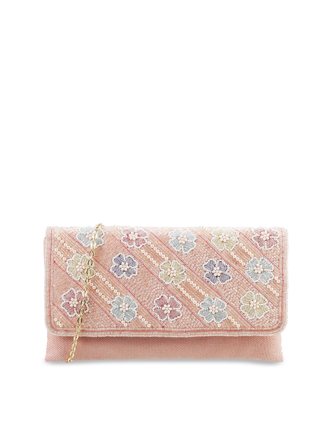 

Metro Women Peach Embellished Envelope Clutches