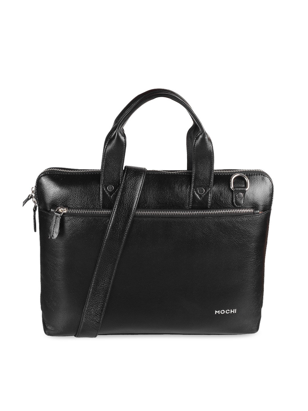 

Mochi Black Leather Oversized Structured Shoulder Bag