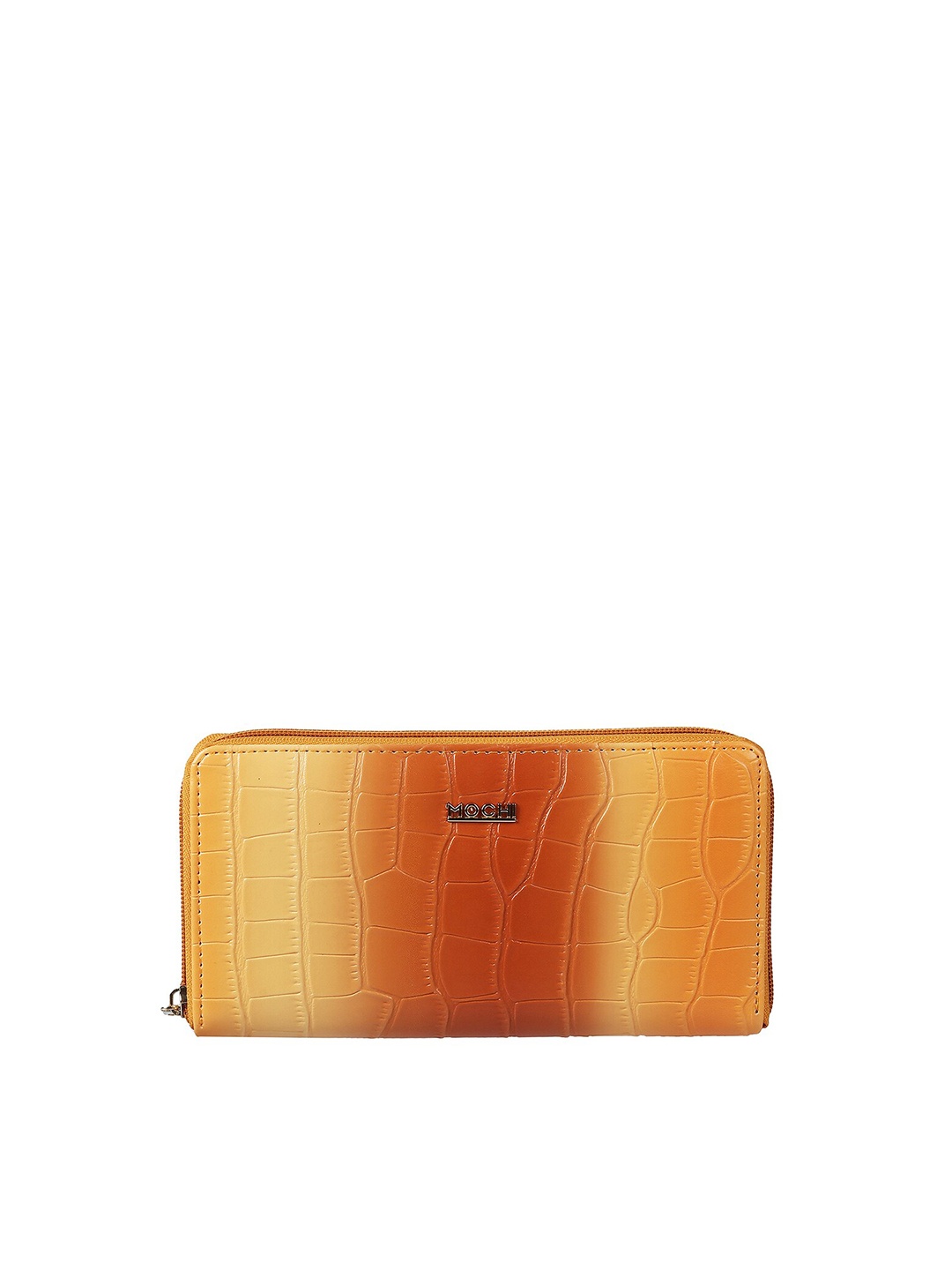 

Mochi Women Yellow & Orange Animal Textured PU Zip Around Wallet