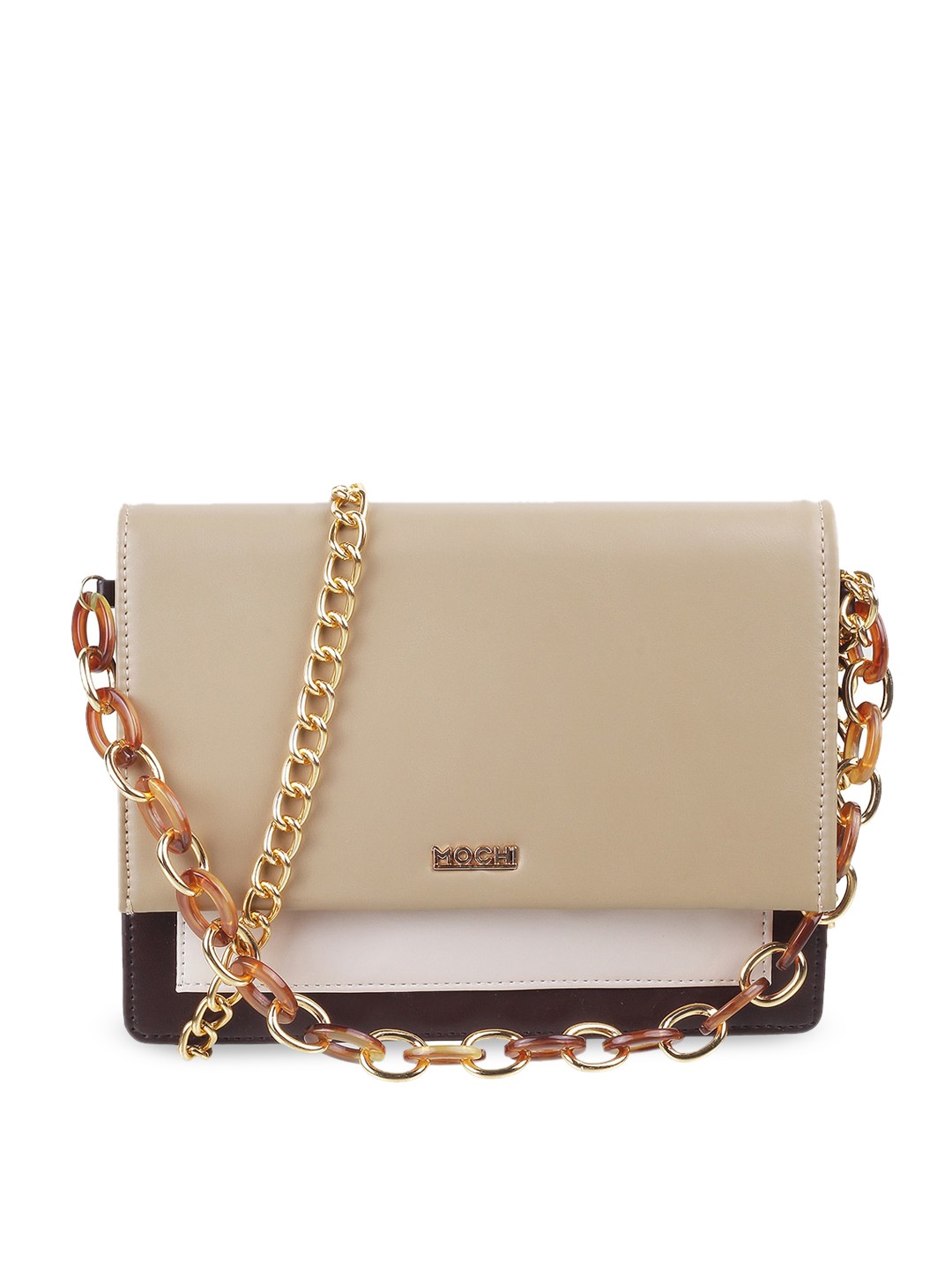 

Mochi Women Beige & White Clutch