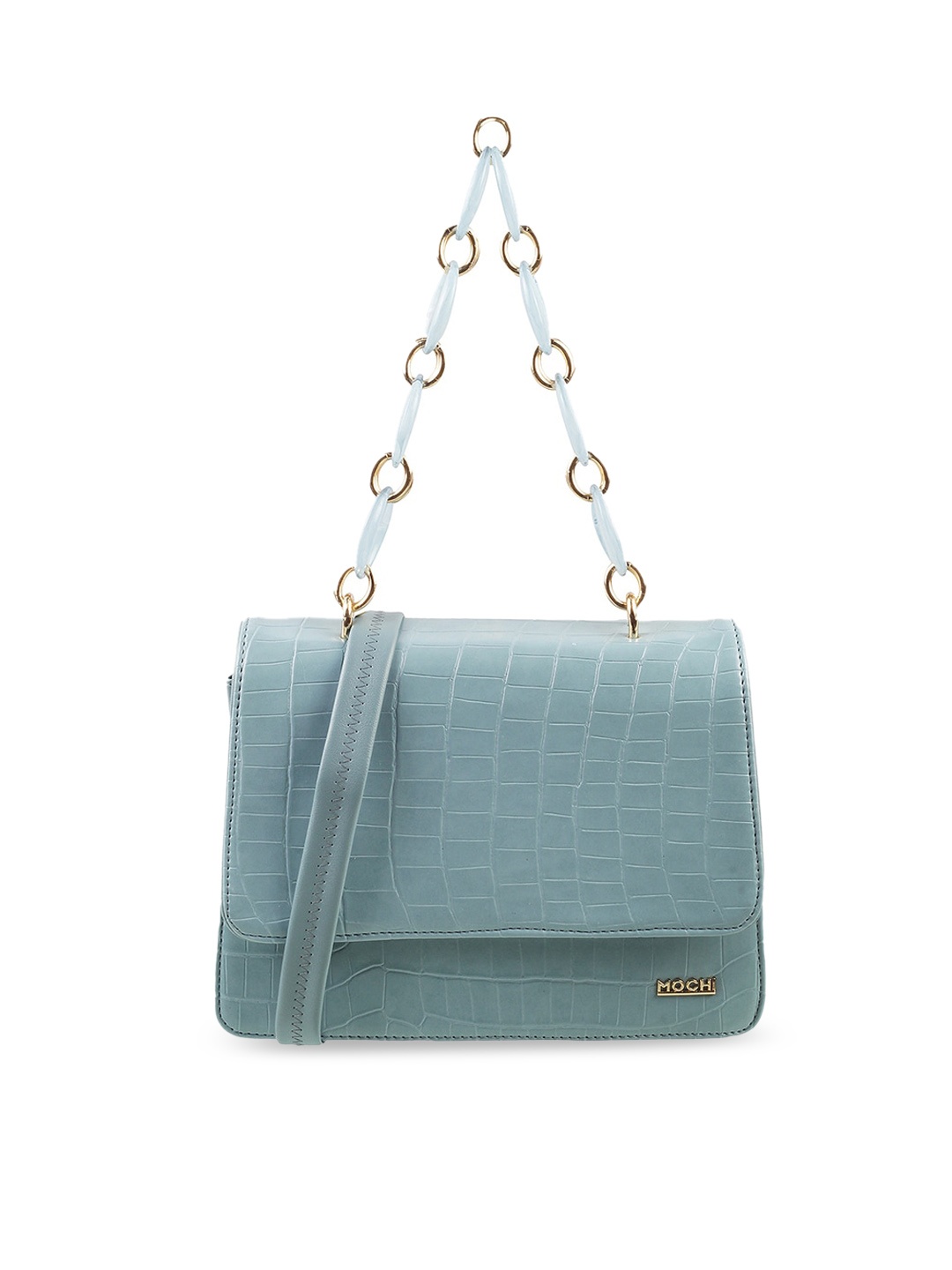 

Mochi Blue Textured Swagger Handheld Bag