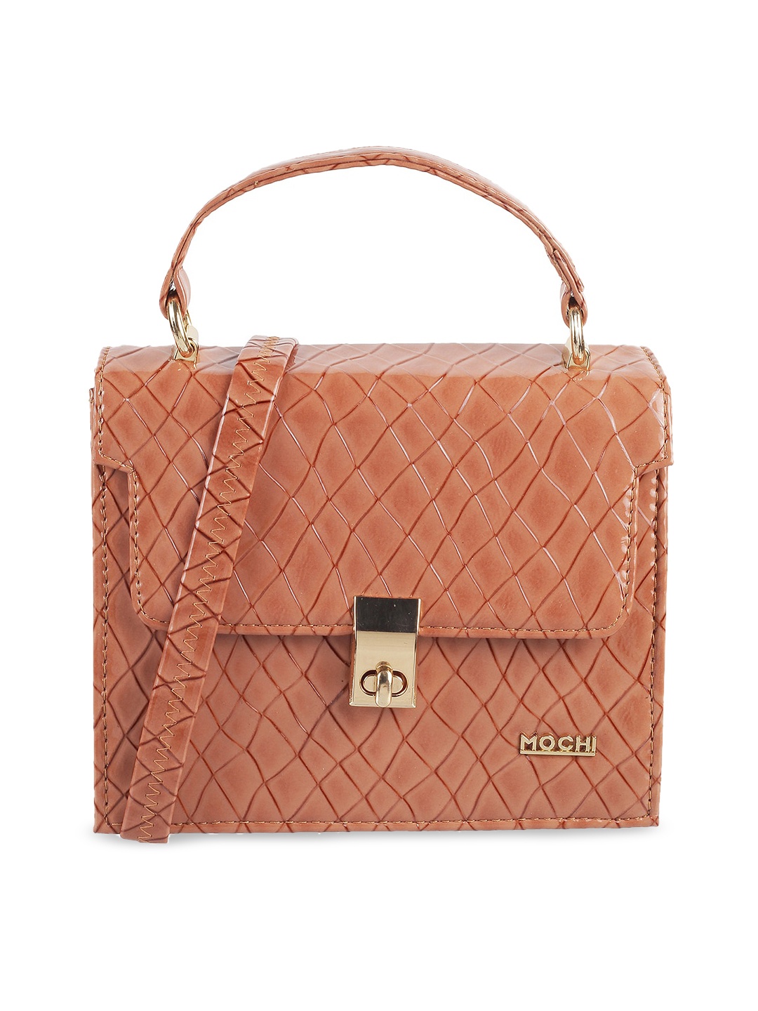 

Mochi Women Brown Textured Structured Handheld Bag