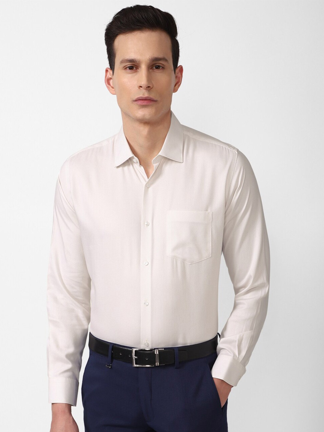 

Van Heusen Men Cream-Coloured Formal Shirt