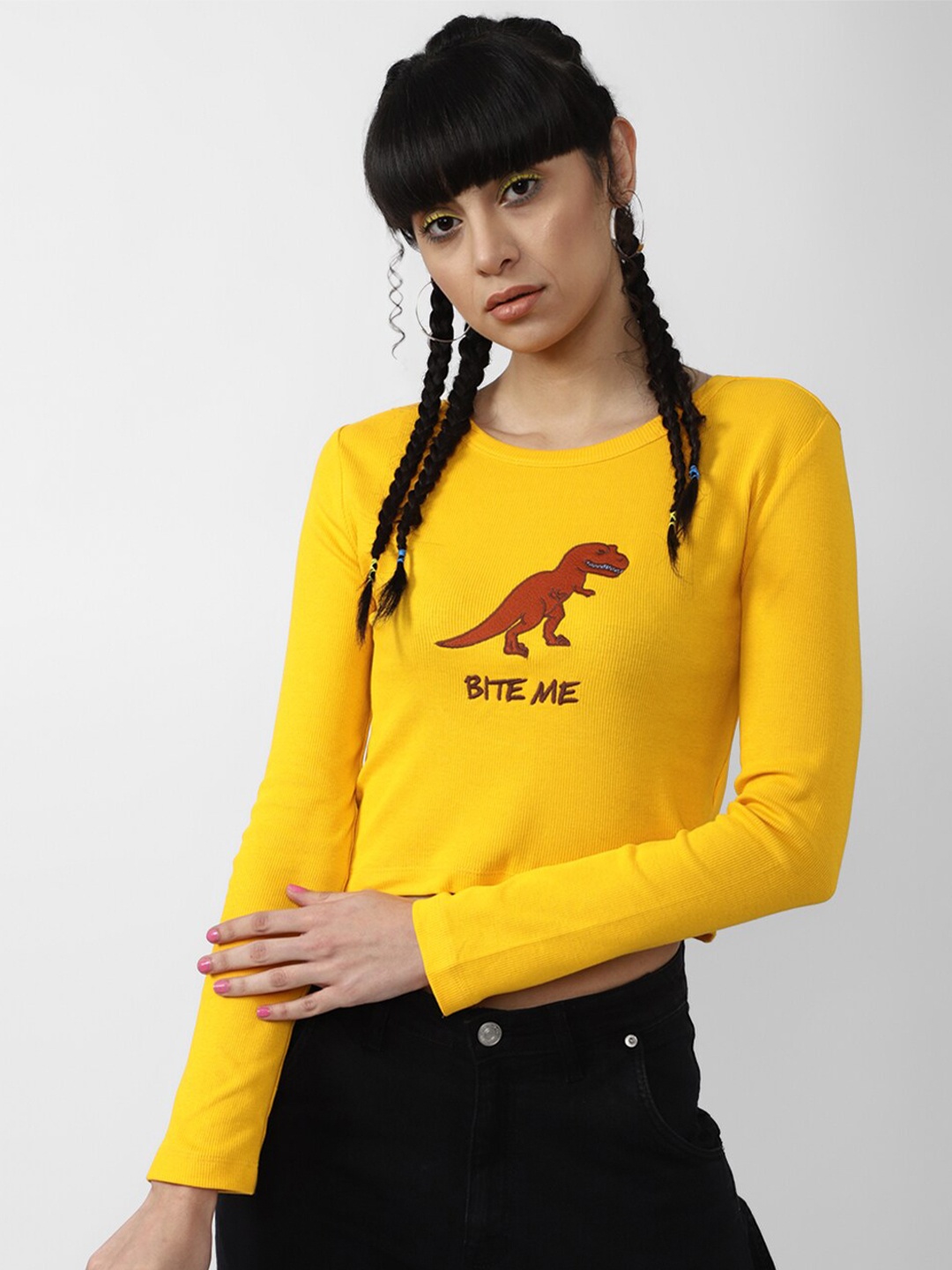

FOREVER 21 Yellow Print Top