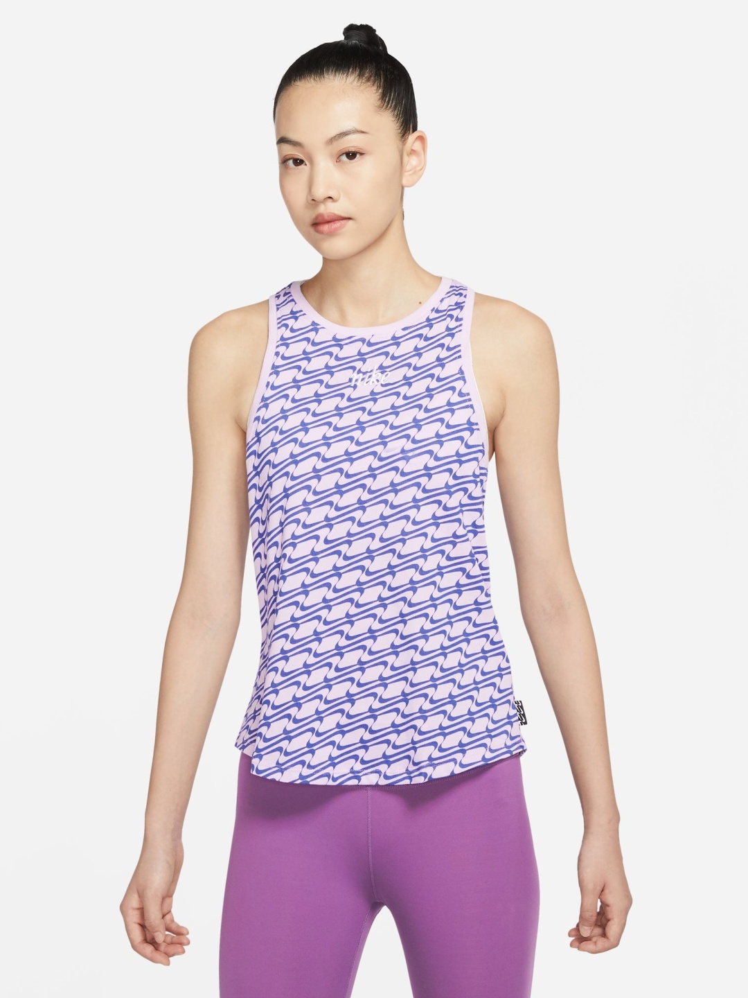 

Nike Purple Geometric Print HN ICON CLASH Dri-Fit Training Tank Top