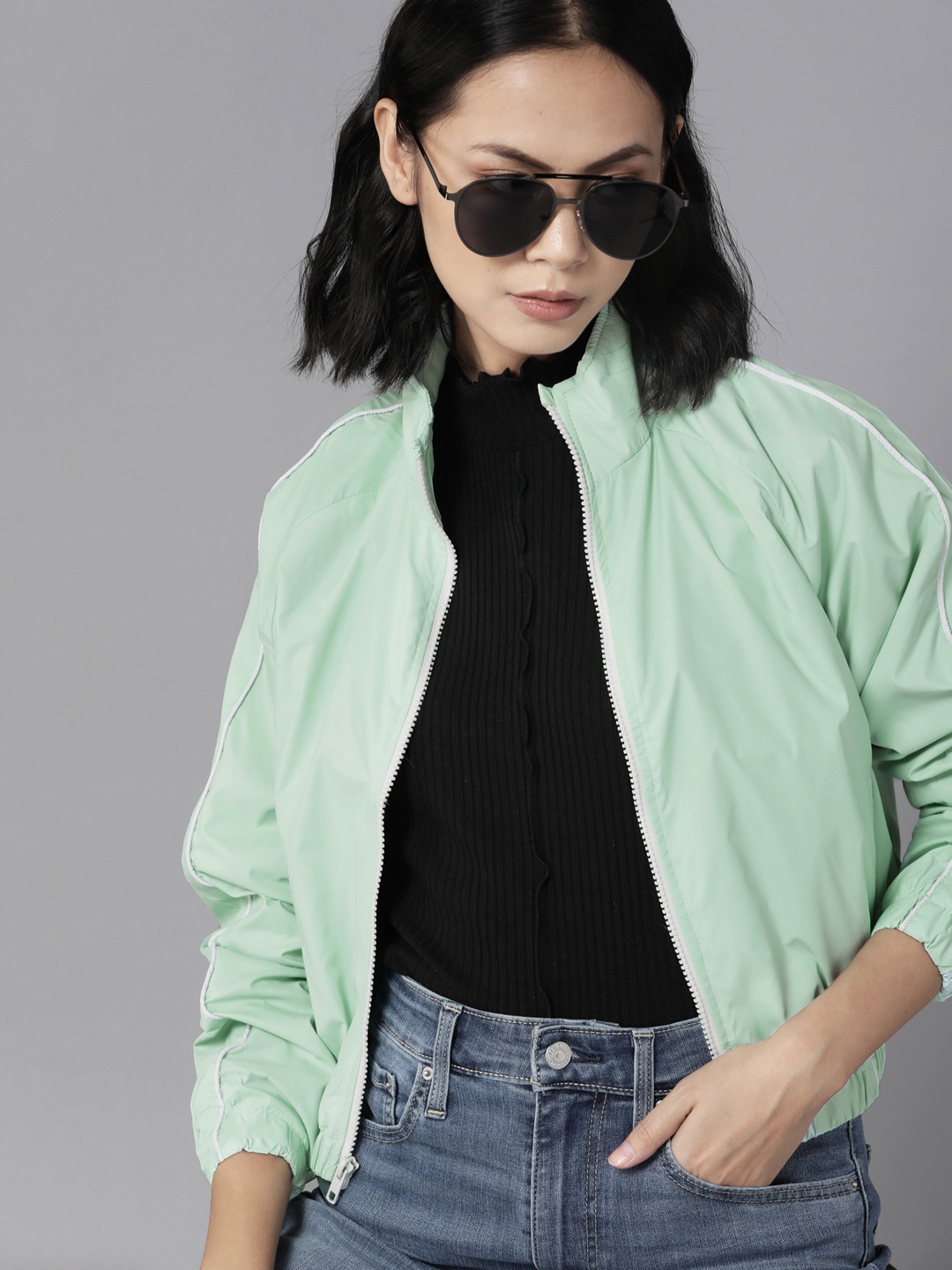 

The Roadster Lifestyle Co. Women Sea Green Solid Tailored Jacket