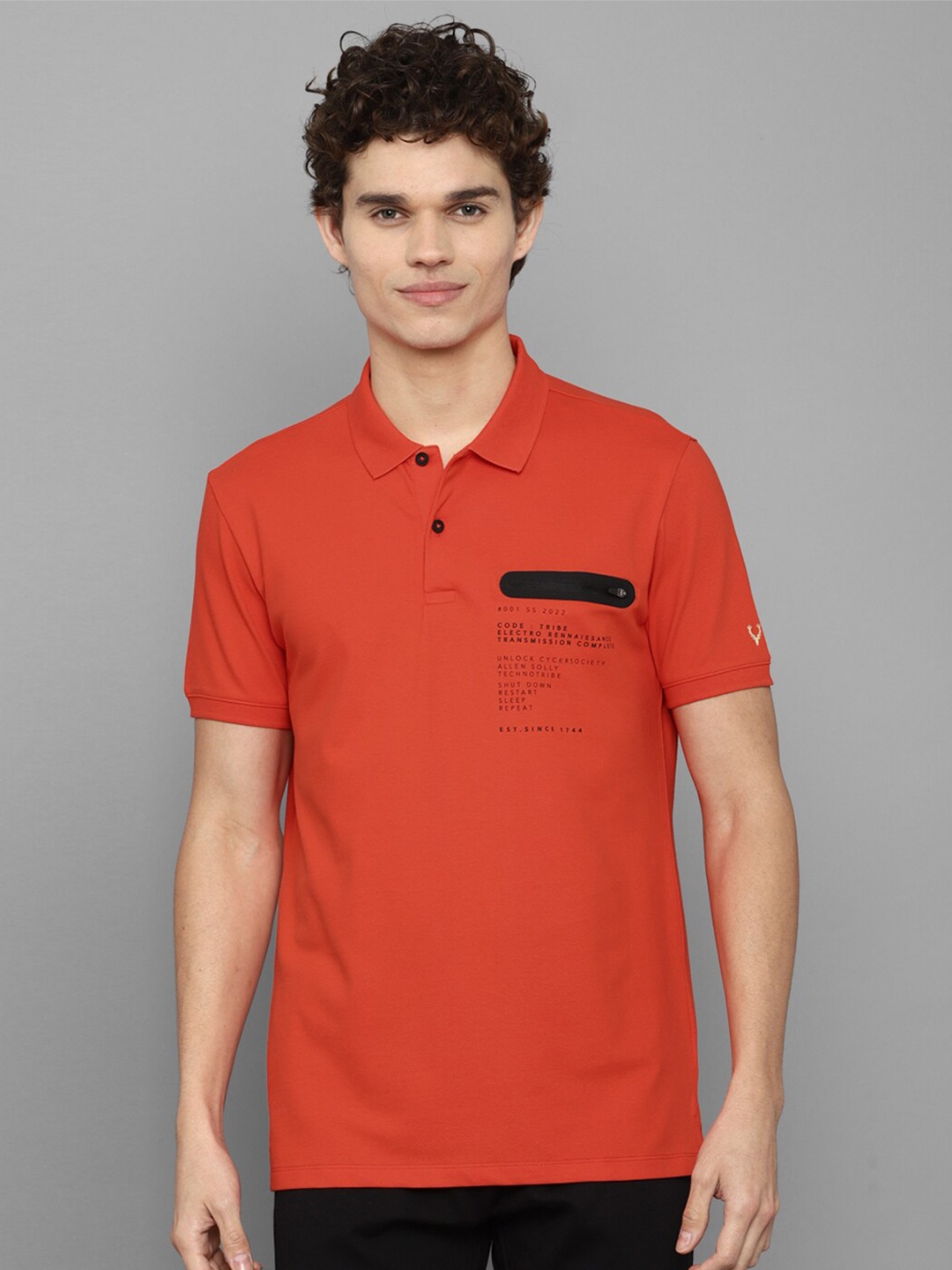 

Allen Solly Men Orange Polo Collar T-shirt