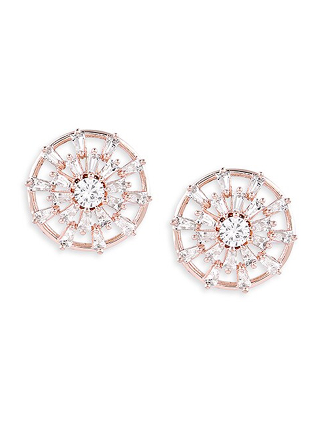 

Lilly & sparkle Rose Gold Circular Studs Earrings