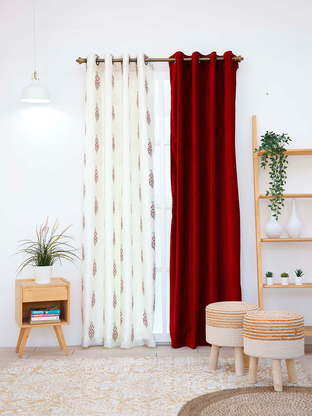 

Ariana Red & Blue Set of 2 Ethnic Motifs Door Curtain