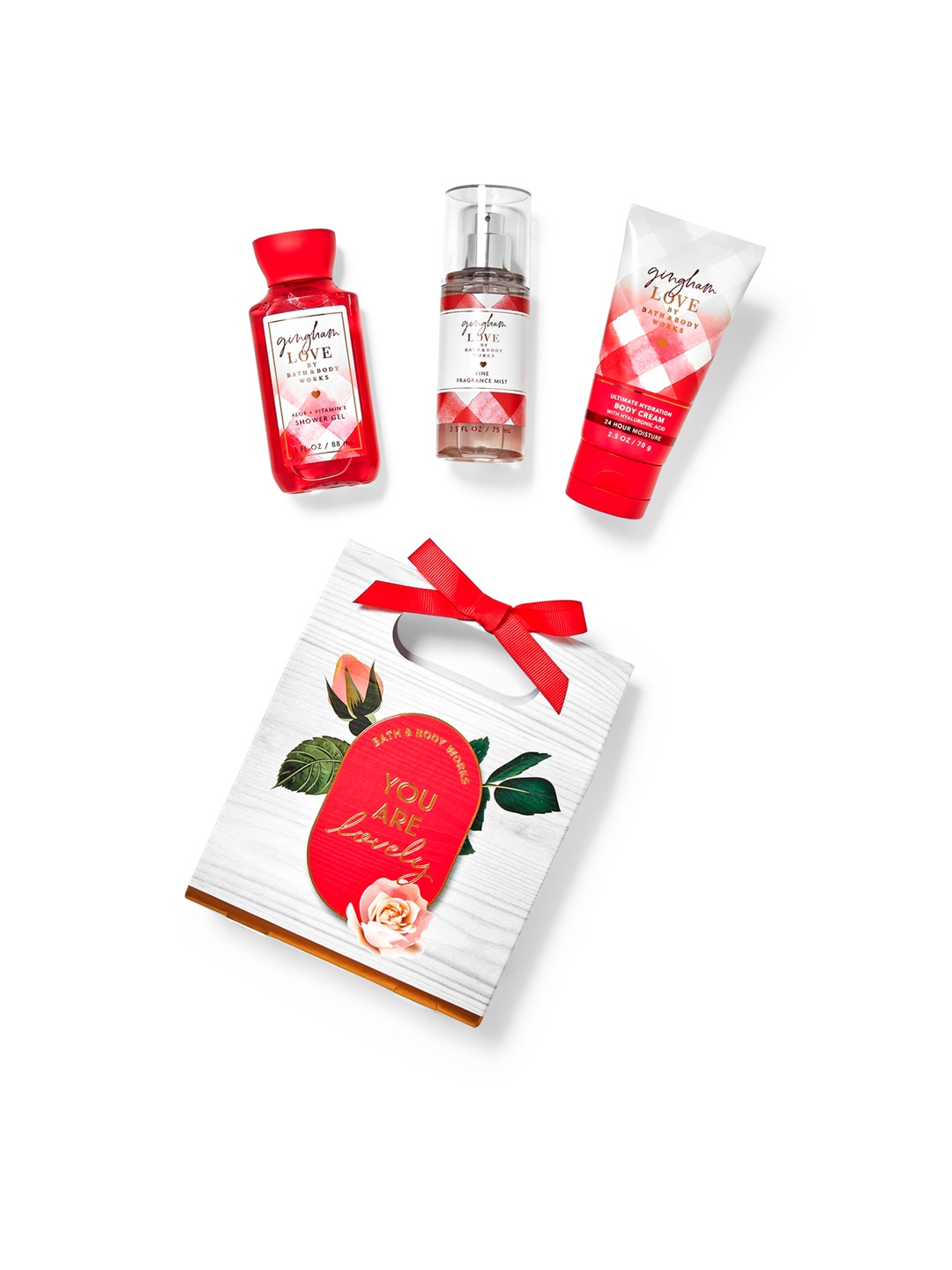 

Bath & Body Works Gingham Love Mini Gift Box Set of 3, Red
