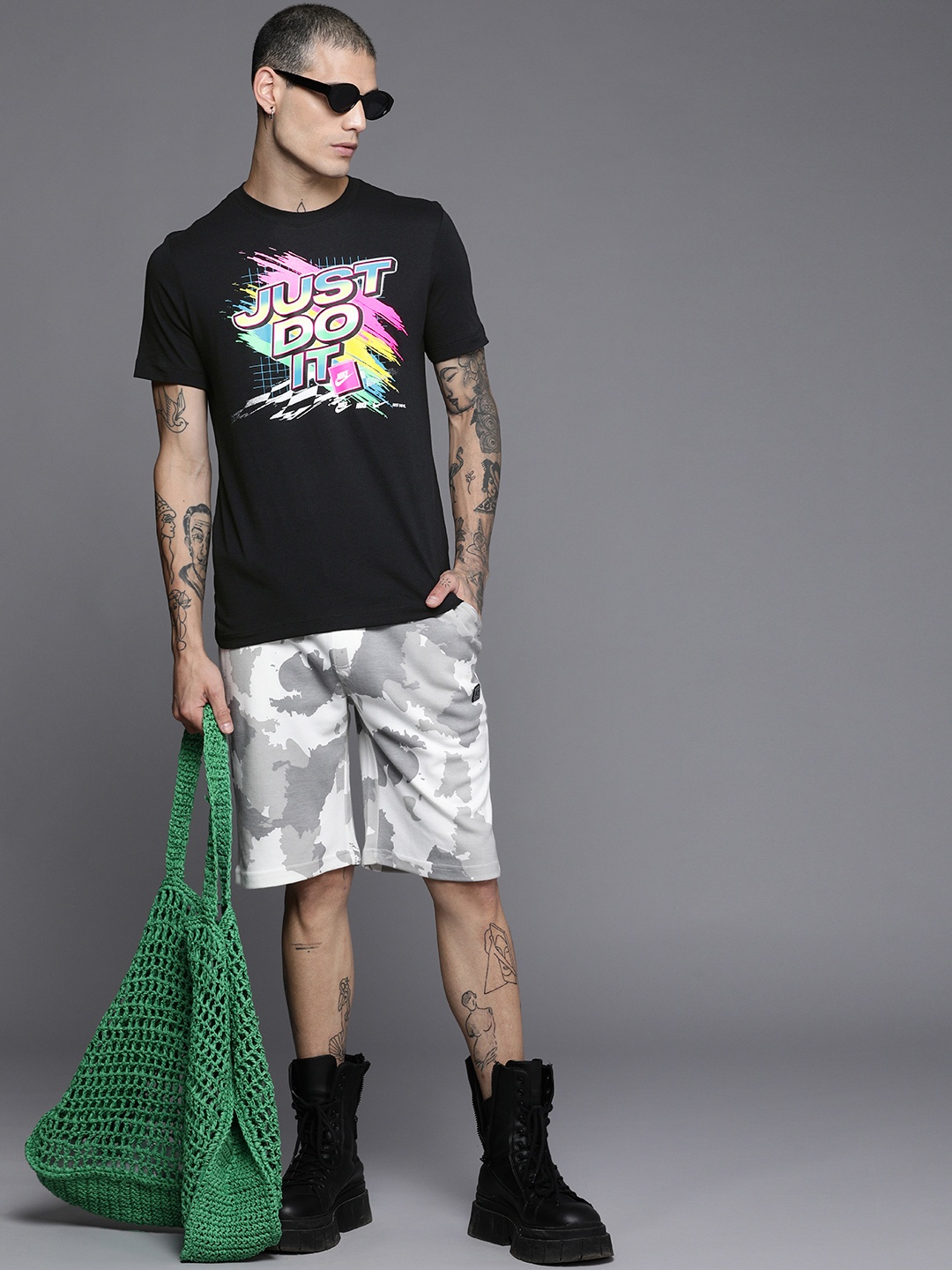 

Nike Men Black Typography Printed Racing Graphic T-shirt