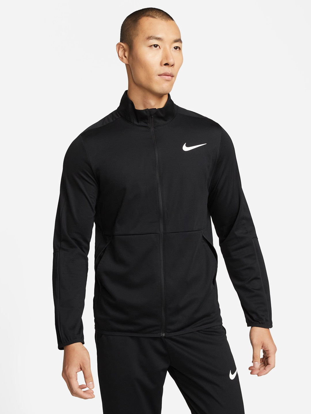 

Nike Men Black Solid Dri-FIT Training Sporty Jacket