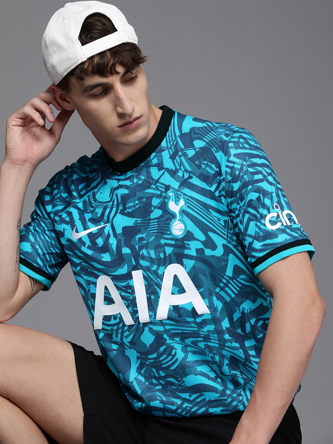 

Nike Men Blue Printed Dri-FIT Tottenham Hotspur Football T-shirt