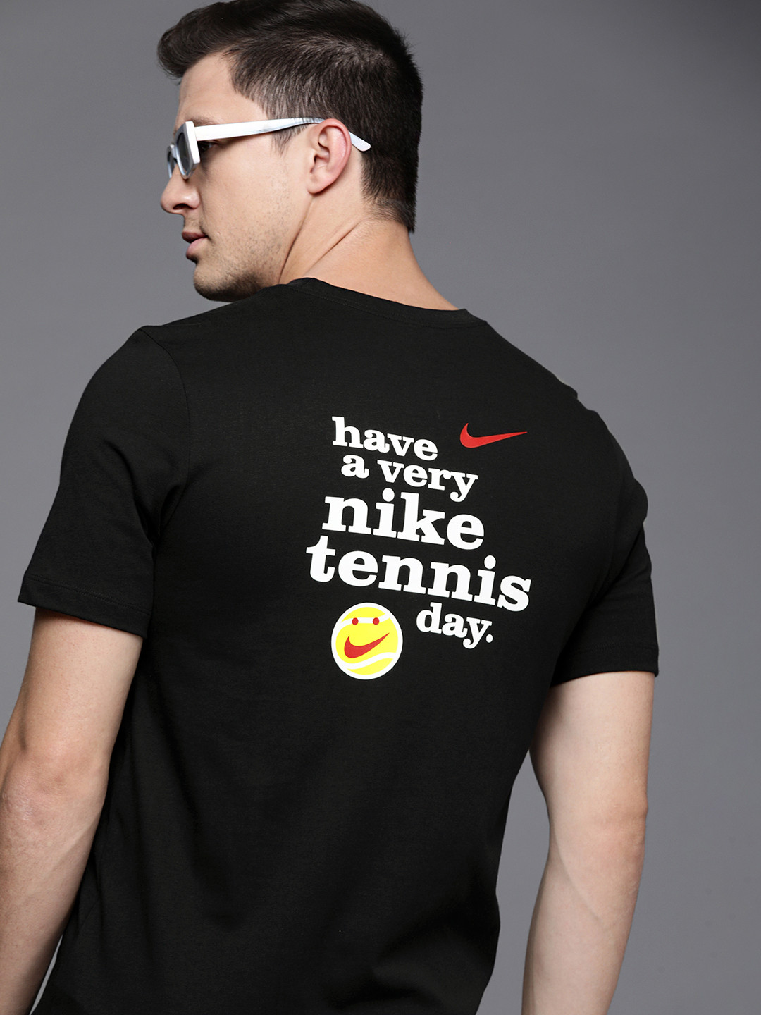 

Nike Men Black Typography Printed US Open Tennis T-shirt