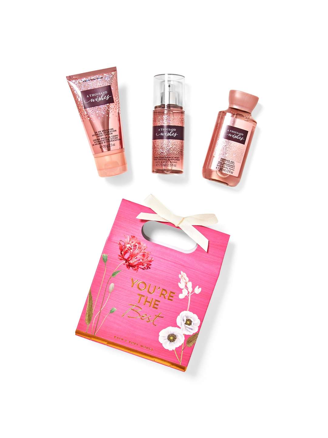 

Bath & Body Works A Thousand Wishes Mini Gift Box Set, Pink